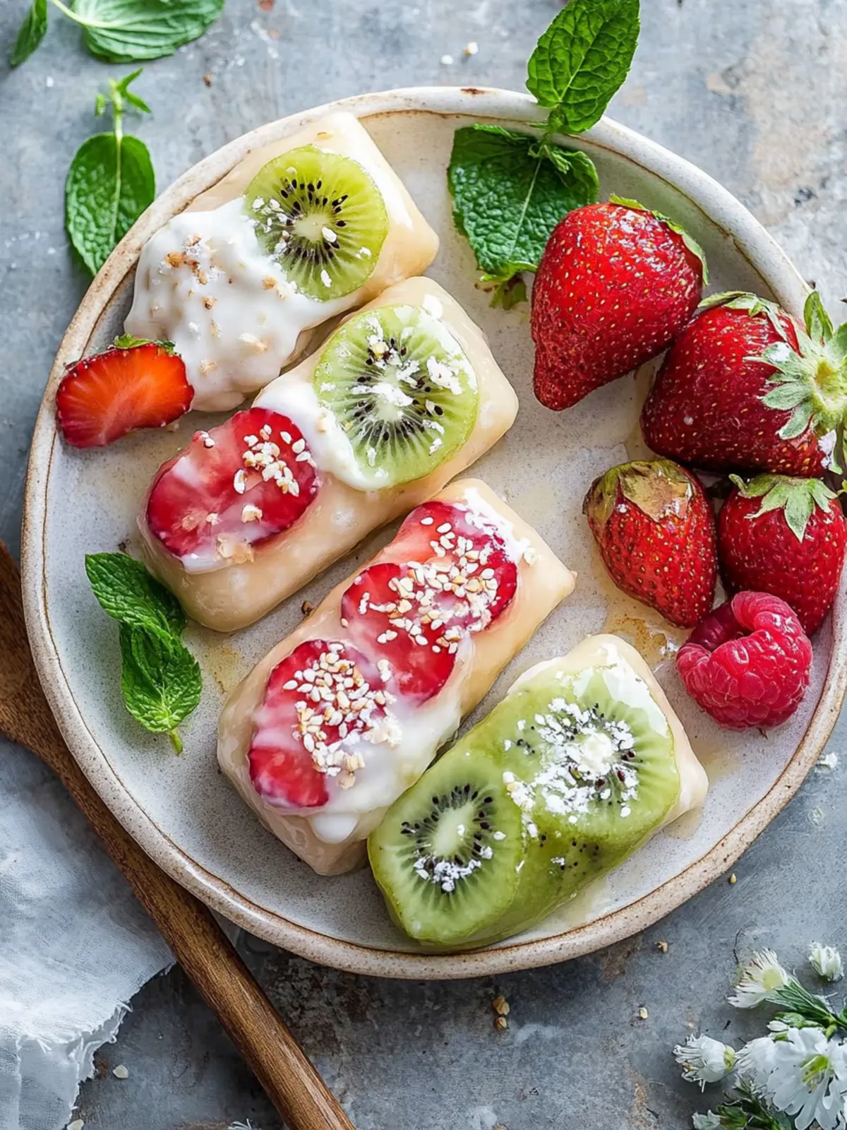 Fruchtige Süße: Vegetarische Sommerrollen für den Genuss 2 Sweet Summer Rolls