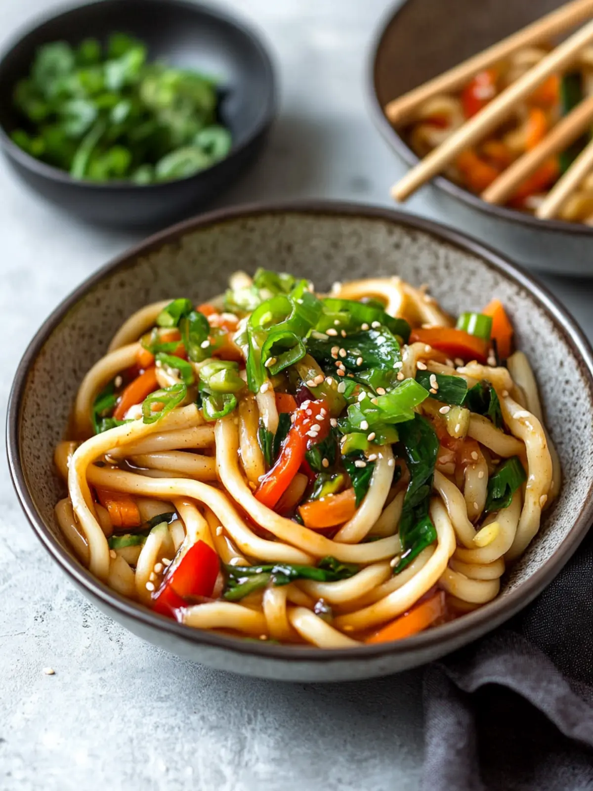 Wunderbare Udon-Nudeln mit Hoisin-Sauce und Gemüse in 20 Min. 4 Udon-Nudeln mit Hoisin-Sauce und Gemüse