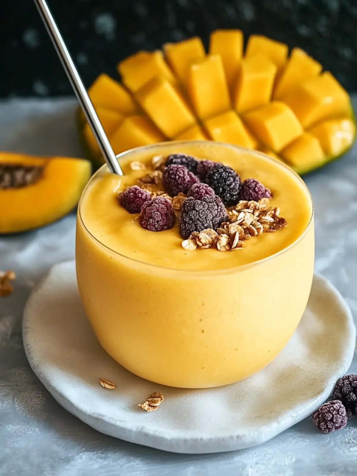 Erfrischende Mango-Smoothie-Schüssel für den perfekten Start 4 Mango-Smoothie-Schüssel