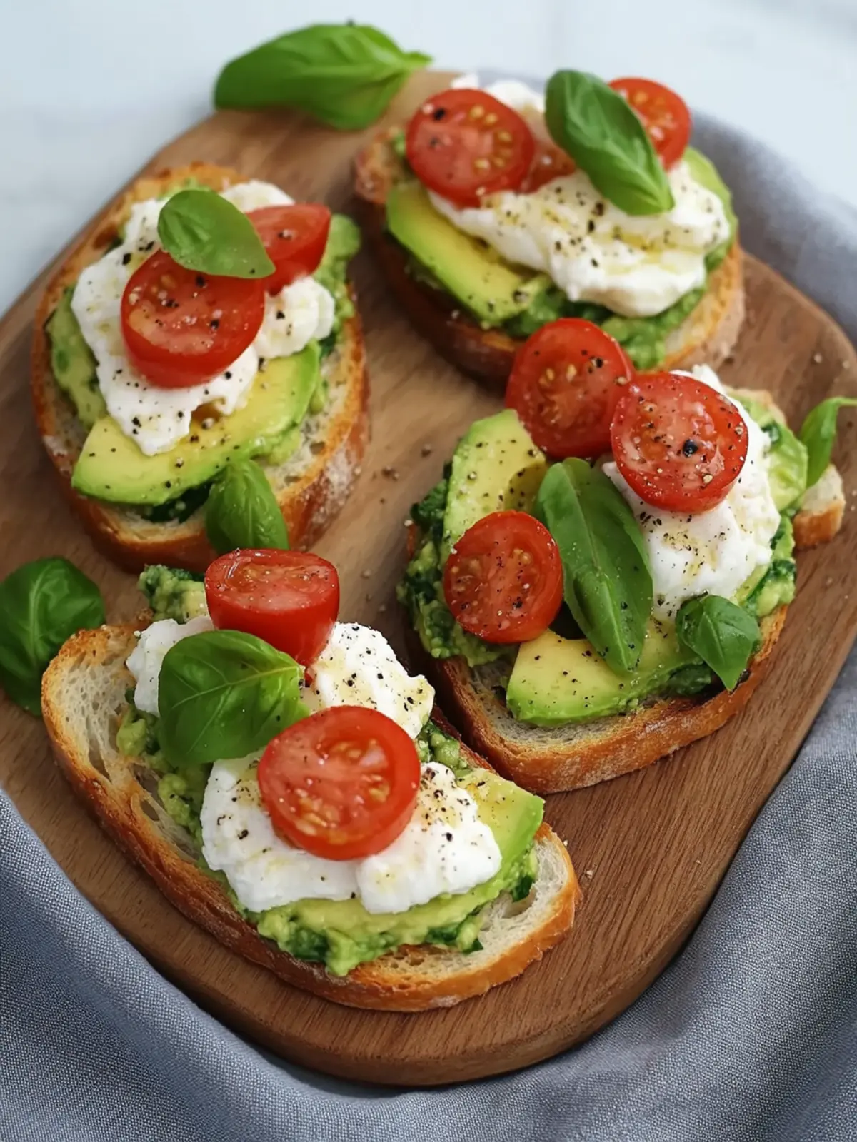Avocado Burrata Bruschetta – Der perfekte Snack für jeden Anlass 4 Avocado Burrata Bruschetta