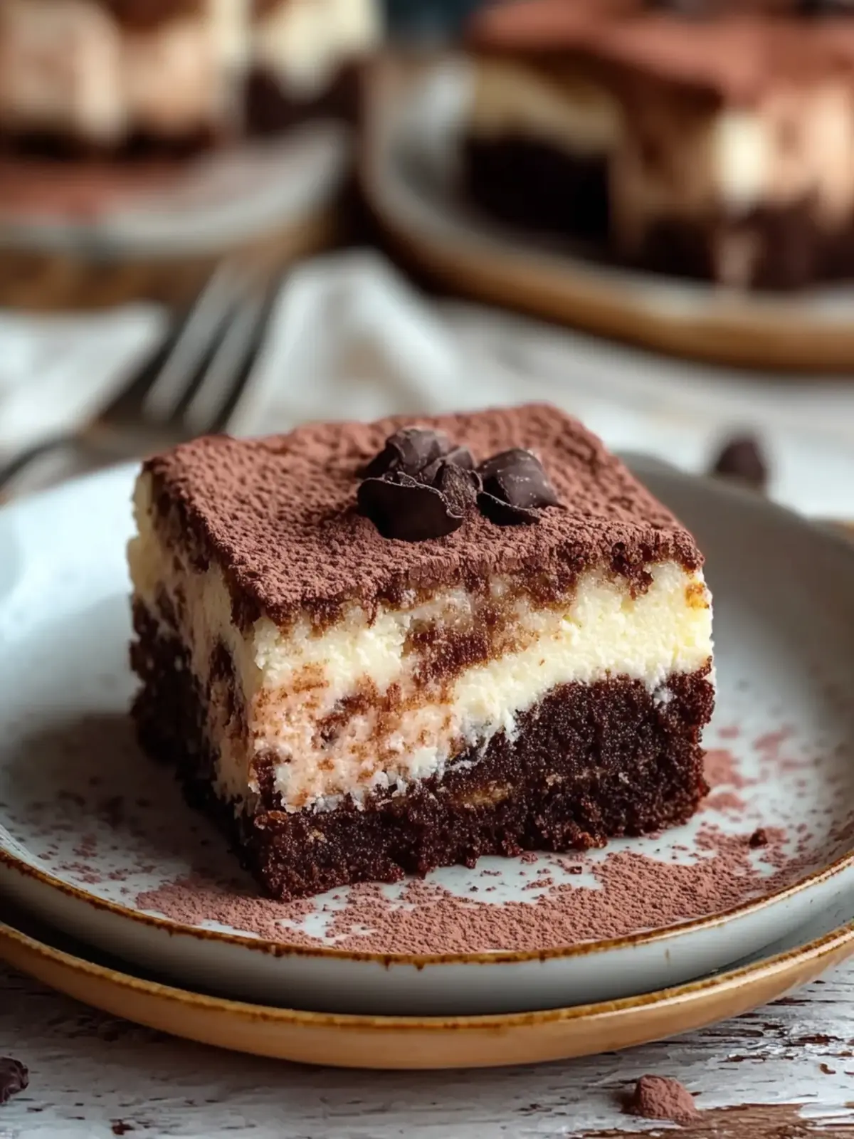 Leckere Tiramisu Käsekuchen Brownies - Deine neue Lieblingssünde 4 Leckere Tiramisu Käsekuchen Brownies
