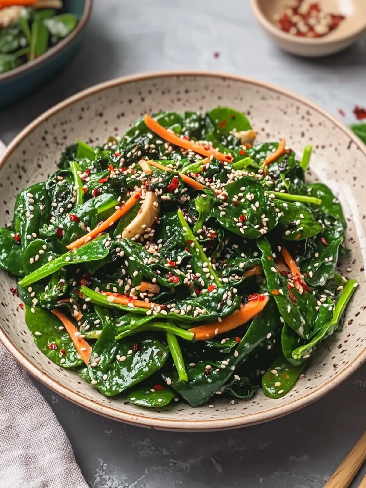 Frischer Koreanischer Spinatsalat in nur 15 Minuten genießen 2 Koreanischer Spinatsalat