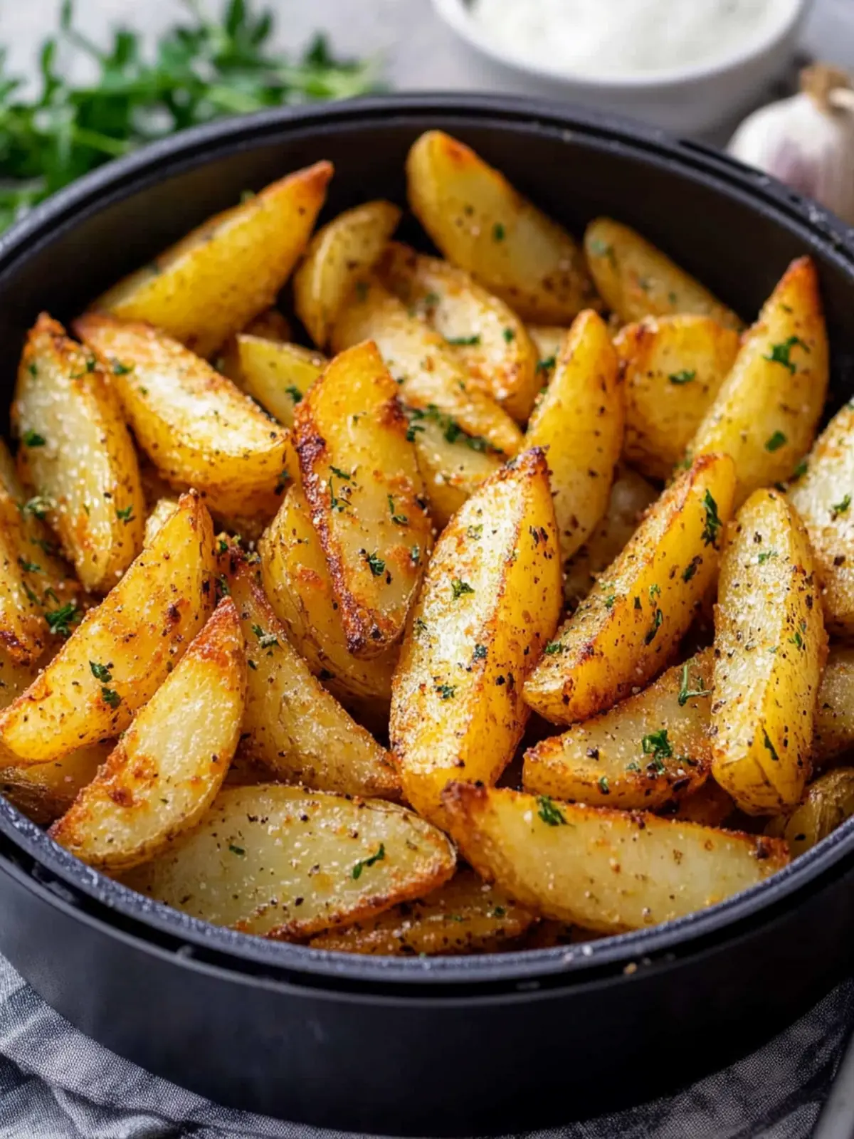 Krosse Kartoffelspalten aus dem Airfryer für jeden Tag! 4 Kartoffelspalten aus dem Airfryer