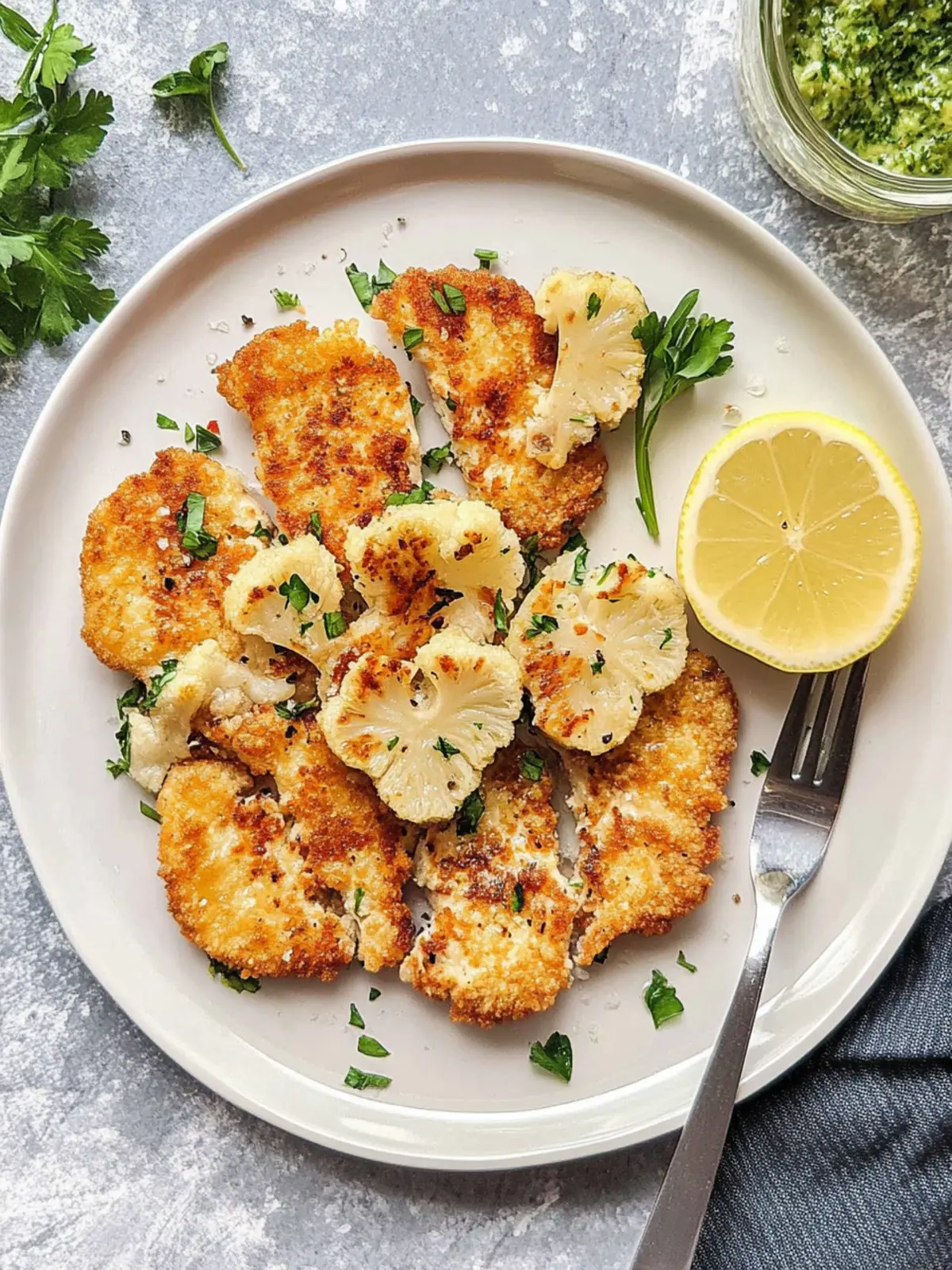 Saftiges Blumenkohl Schnitzel ohne Panade - Einfach und Köstlich 2 Blumenkohl Schnitzel ohne Panade