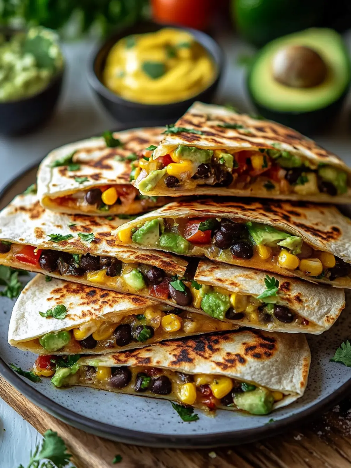 Vegane Quesadillas mit schwarzen Bohnen und Avocado schnell genießen 2 Vegane Quesadillas mit schwarzen Bohnen und Avocado