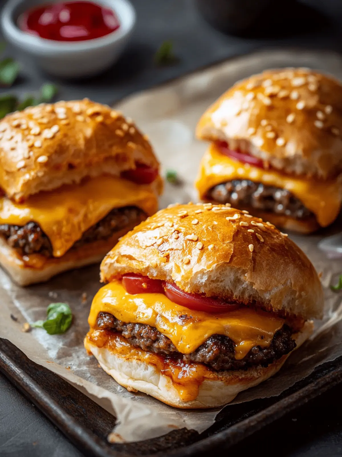 Cheeseburger-Blätterteigtaschen – Snackvergnügen für alle 4 Cheeseburger-Blätterteigtaschen