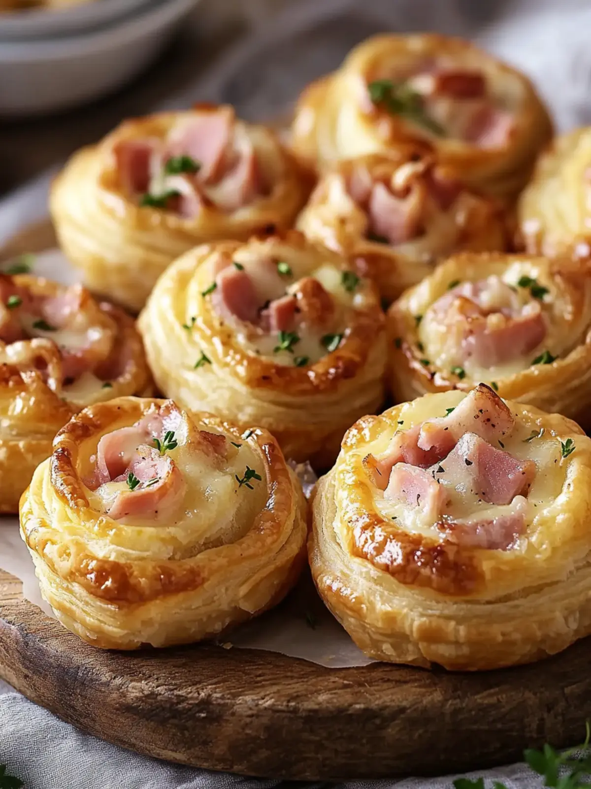 Krosse Schnelle Blätterteig Häppchen mit Schinken und Käse 3 Schnelle Blätterteig Häppchen mit Schinken und Käse