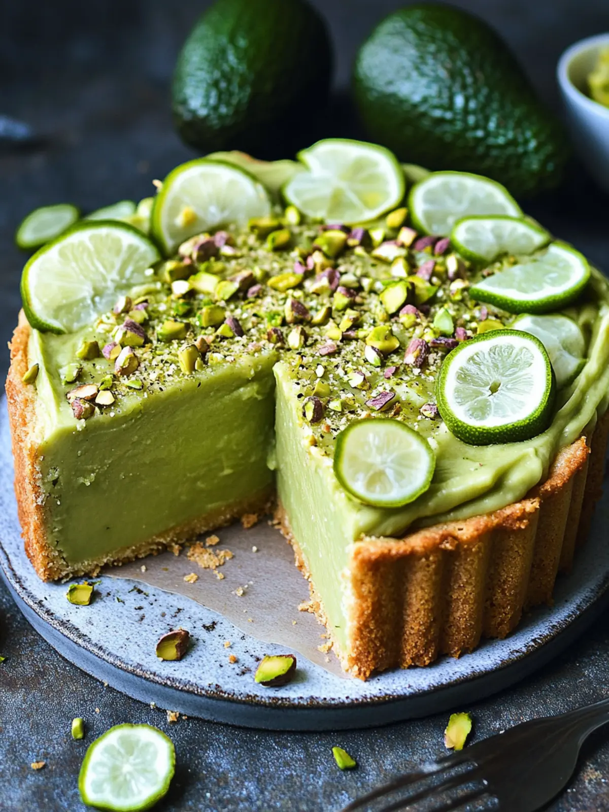 Avocadokuchen mit Limettenguss und Pistazien für fröhliche Gaumen 2 Avocadokuchen mit Limettenguss und Pistazien