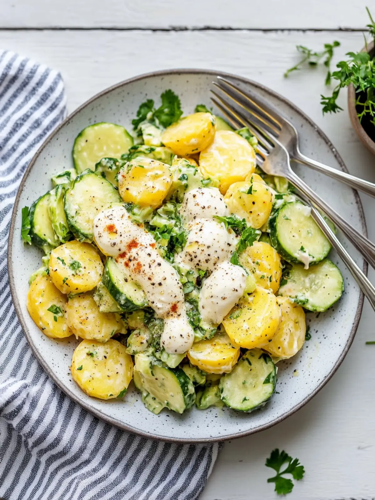 Lauwarmer schwäbischer Kartoffelsalat ohne Mayo – Gesund und Lecker 4 Lauwarmer schwäbischer Kartoffelsalat ohne Mayo
