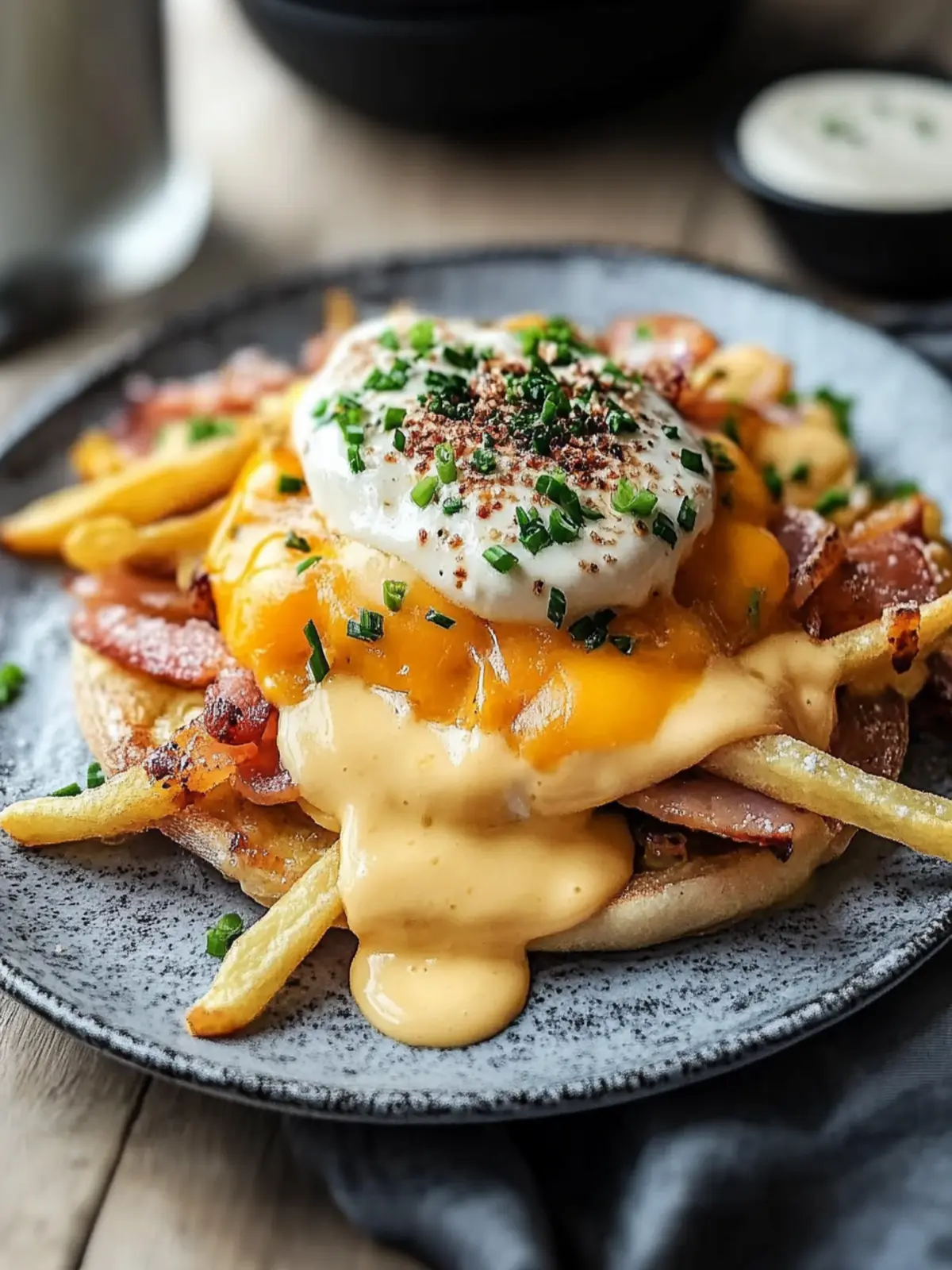 Ultimative Frühstücks-Poutine mit cremiger Hollandaise-Soße genießen 4 Ultimative Frühstücks-Poutine mit cremiger Hollandaise-Soße