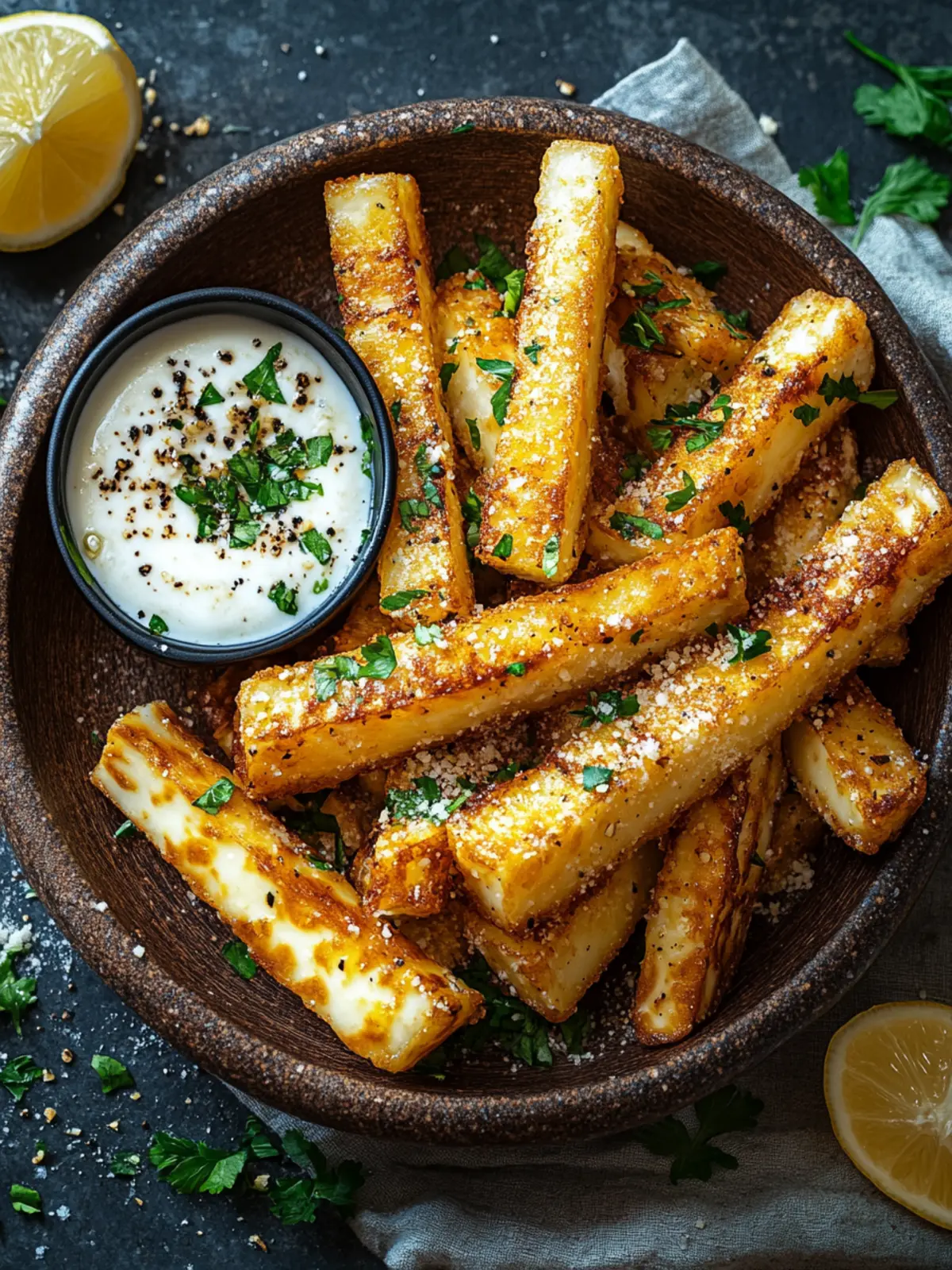 Halloumi aus der Heißluftfritteuse: Knusprige Fries genießen 5 Halloumi from the air fryer as fries