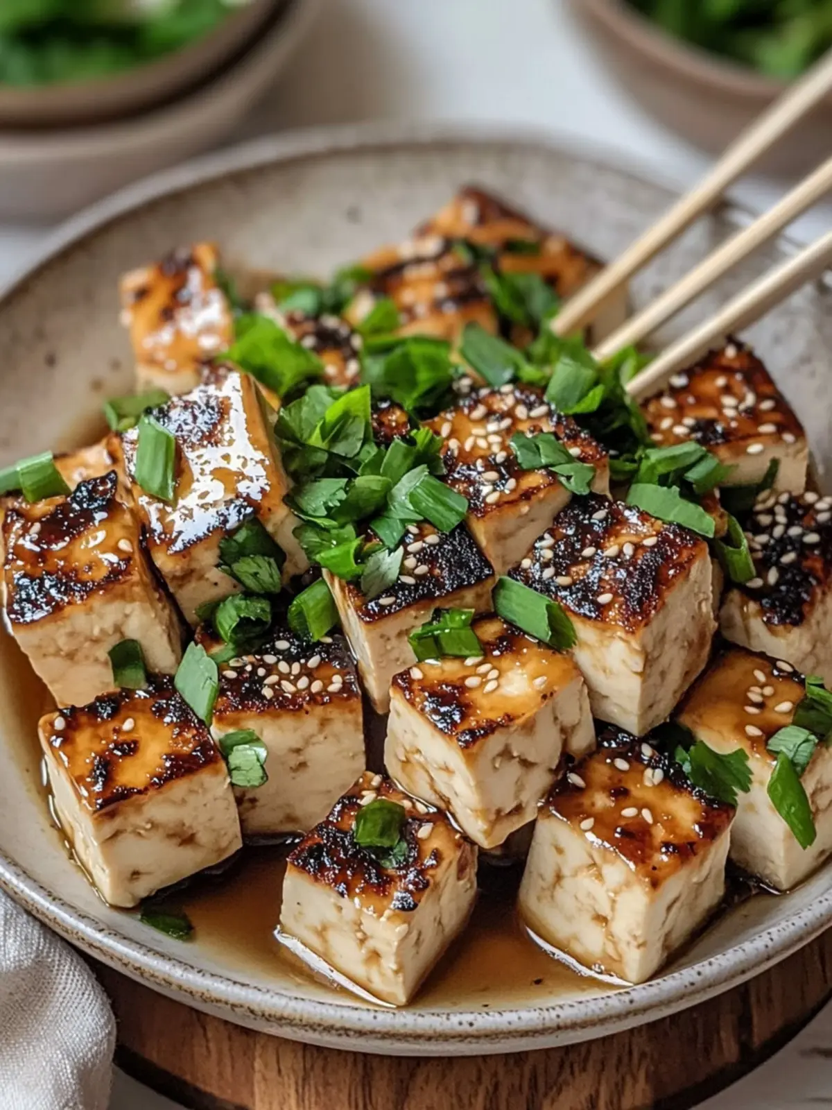 Knoblauch-Soja-Glasierte Tofu-Spieße für unvergesslichen Genuss 4 Knoblauch-Soja-Glasierte Tofu-Spieße