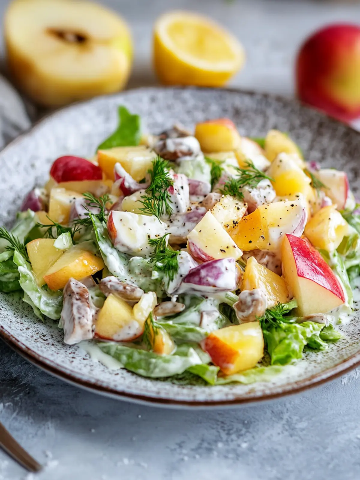 Erfrischender Hering Salat mit Apfel und Matjes Hering für Genuss 3 Hering salad with apple and matjes herring