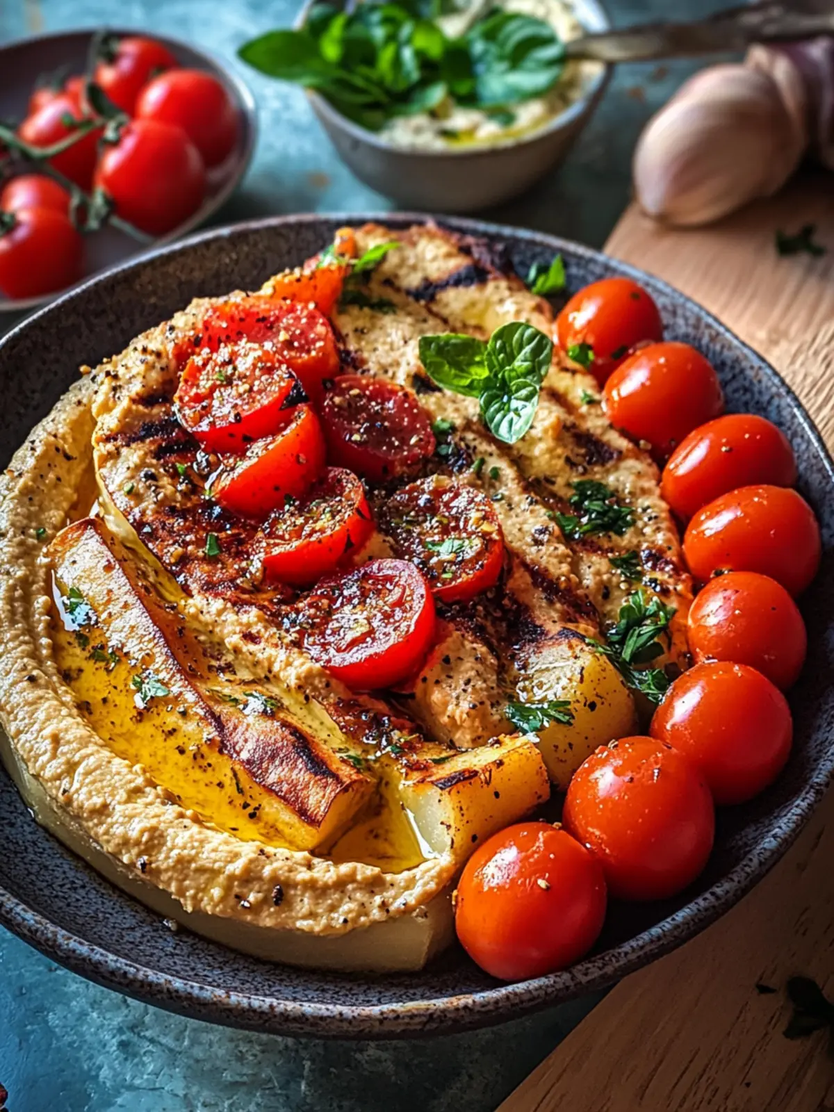 Kartoffel-Schawarma mit Tomaten-Hummus: Veganer Genuss pur 5 Kartoffel-Schawarma mit Tomaten-Hummus