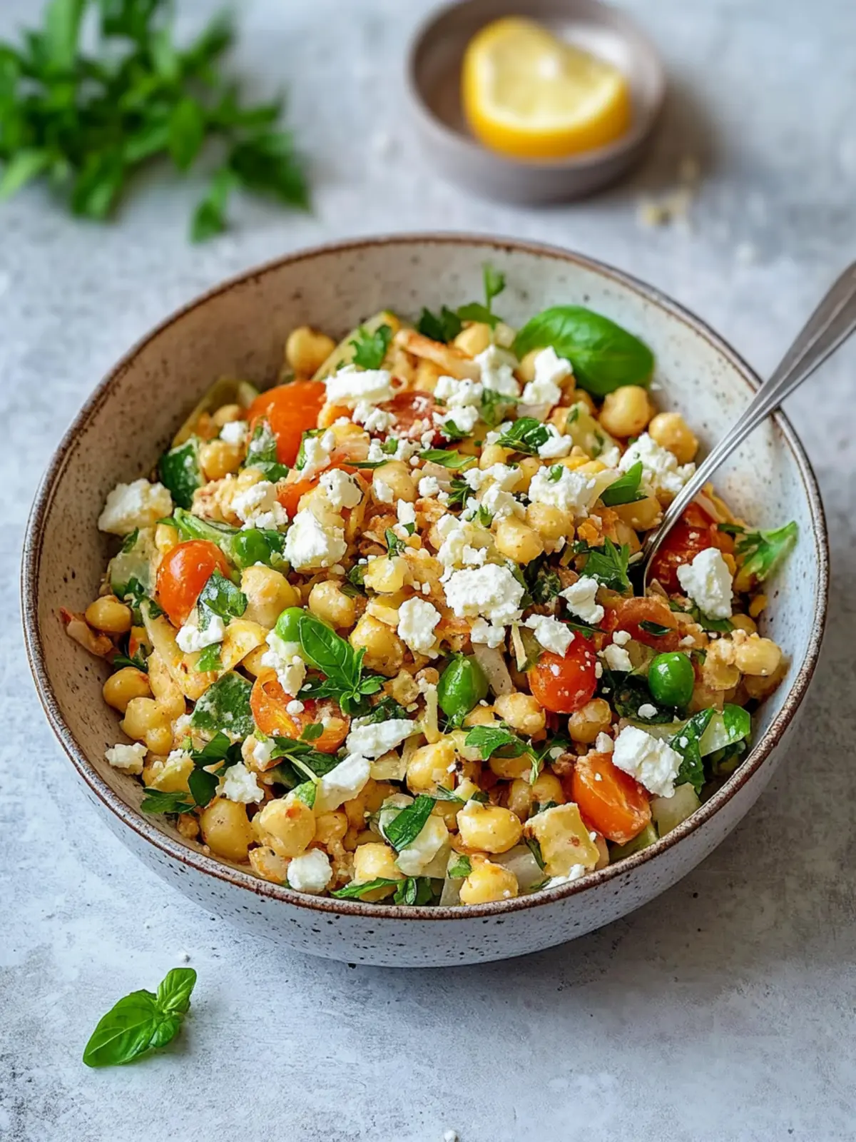 Frischer Kichererbsensalat mit Feta in nur 10 Minuten 2 Kichererbsensalat mit Feta