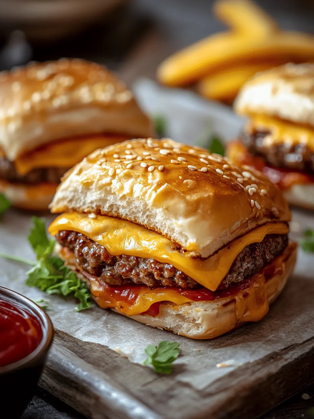 Cheeseburger-Blätterteigtaschen – Snackvergnügen für alle 2 Cheeseburger-Blätterteigtaschen