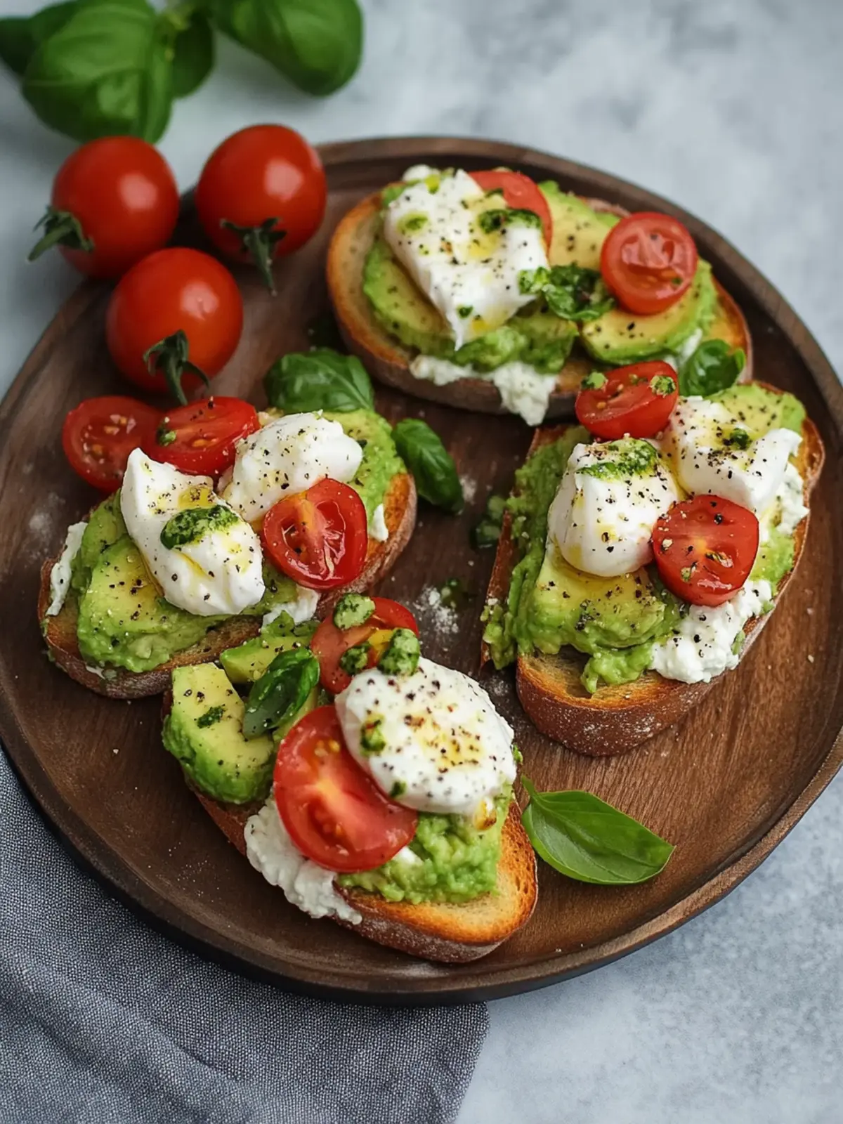 Avocado Burrata Bruschetta – Der perfekte Snack für jeden Anlass 3 Avocado Burrata Bruschetta