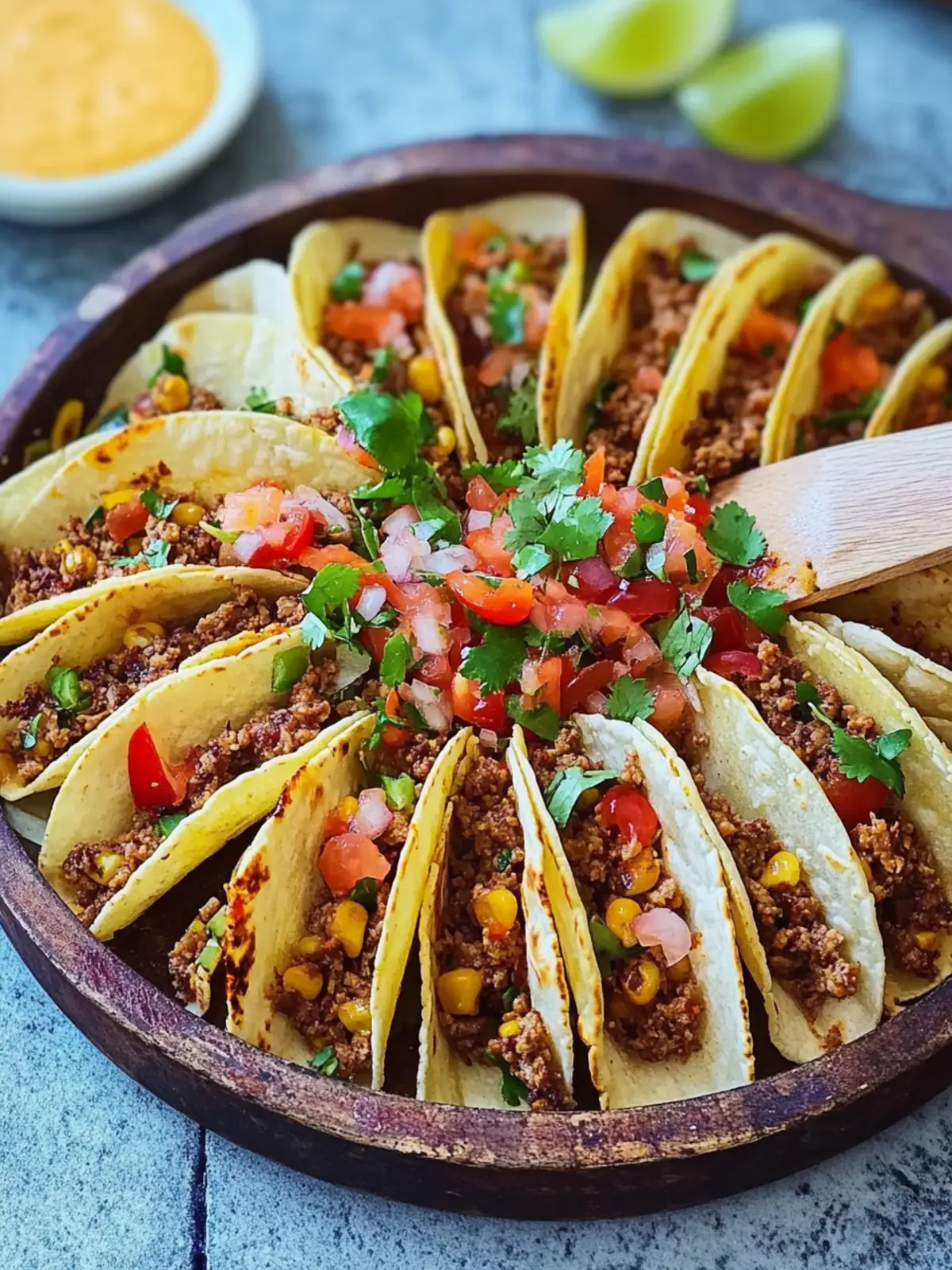 Mini-Tacos mit würzigem Hackfleischfüllung – Party-Snack Hit 5 Mini-Tacos with spicy minced meat filling