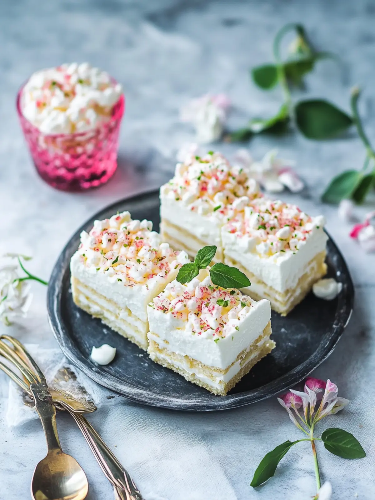 Erfrischende Rhabarber Quark Joghurt Schnitten für den Frühling 3 Rhabarber Quark Joghurt Schnitten