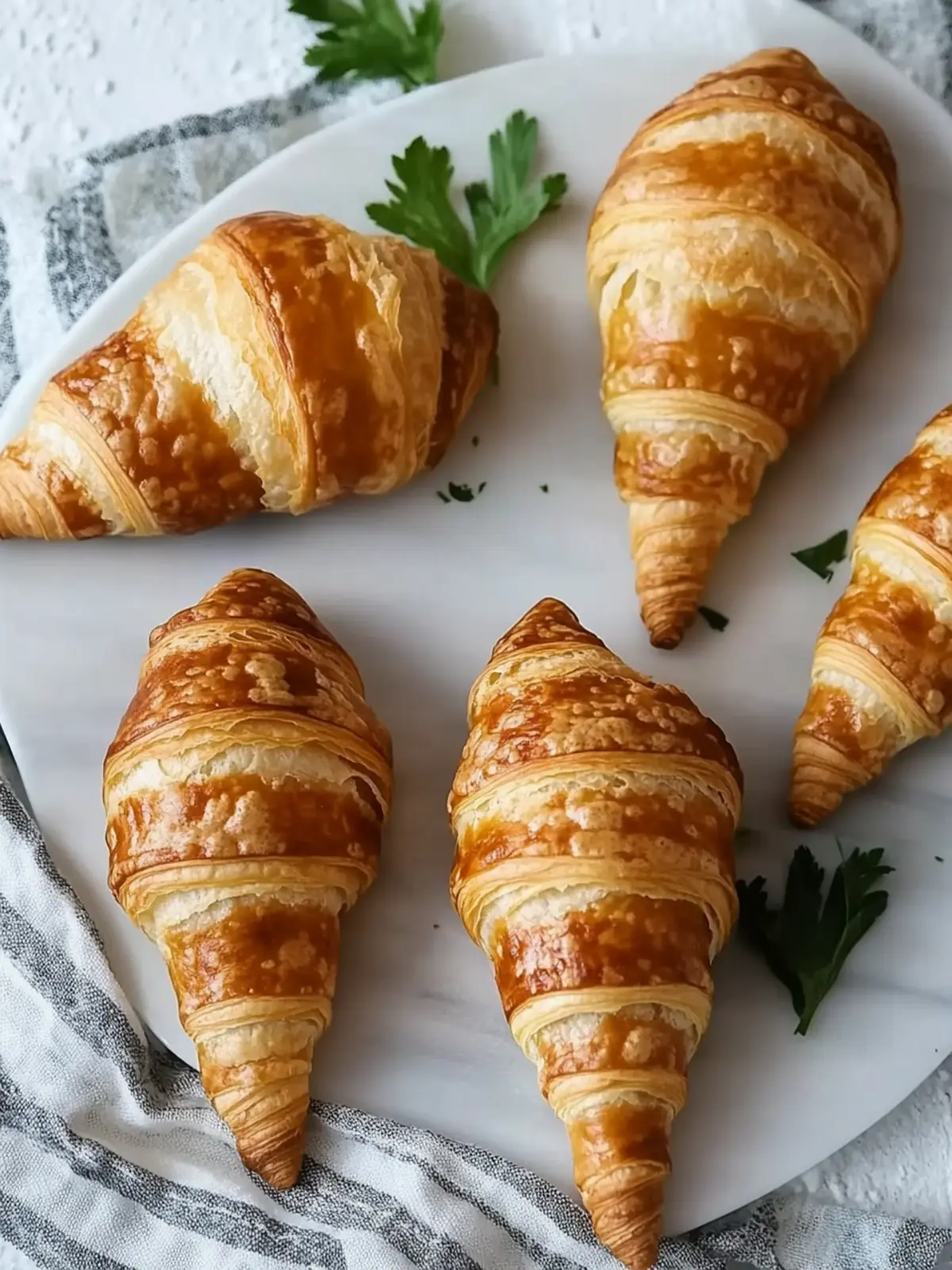 Karottenförmige Croissant-Konus mit cremigem Ziegenkäse 4 Karottenförmiger Croissant-Konus