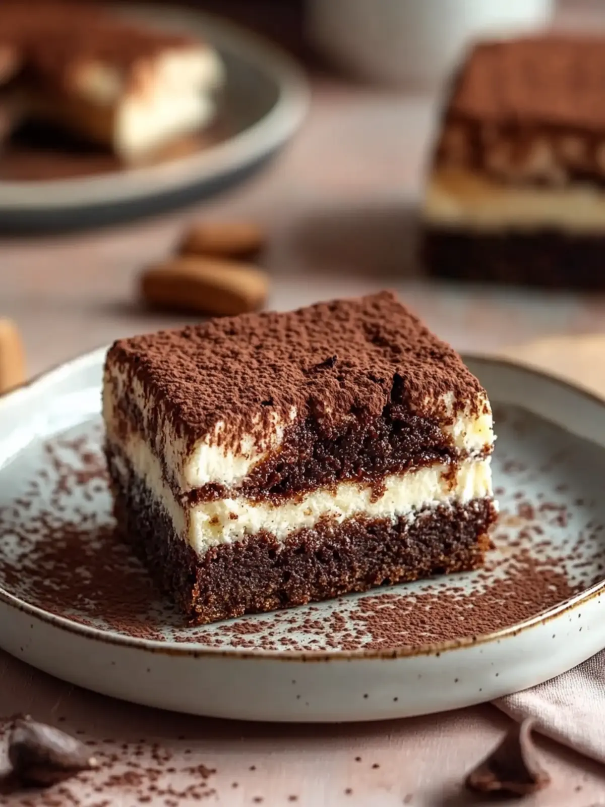 Leckere Tiramisu Käsekuchen Brownies - Deine neue Lieblingssünde 3 Leckere Tiramisu Käsekuchen Brownies