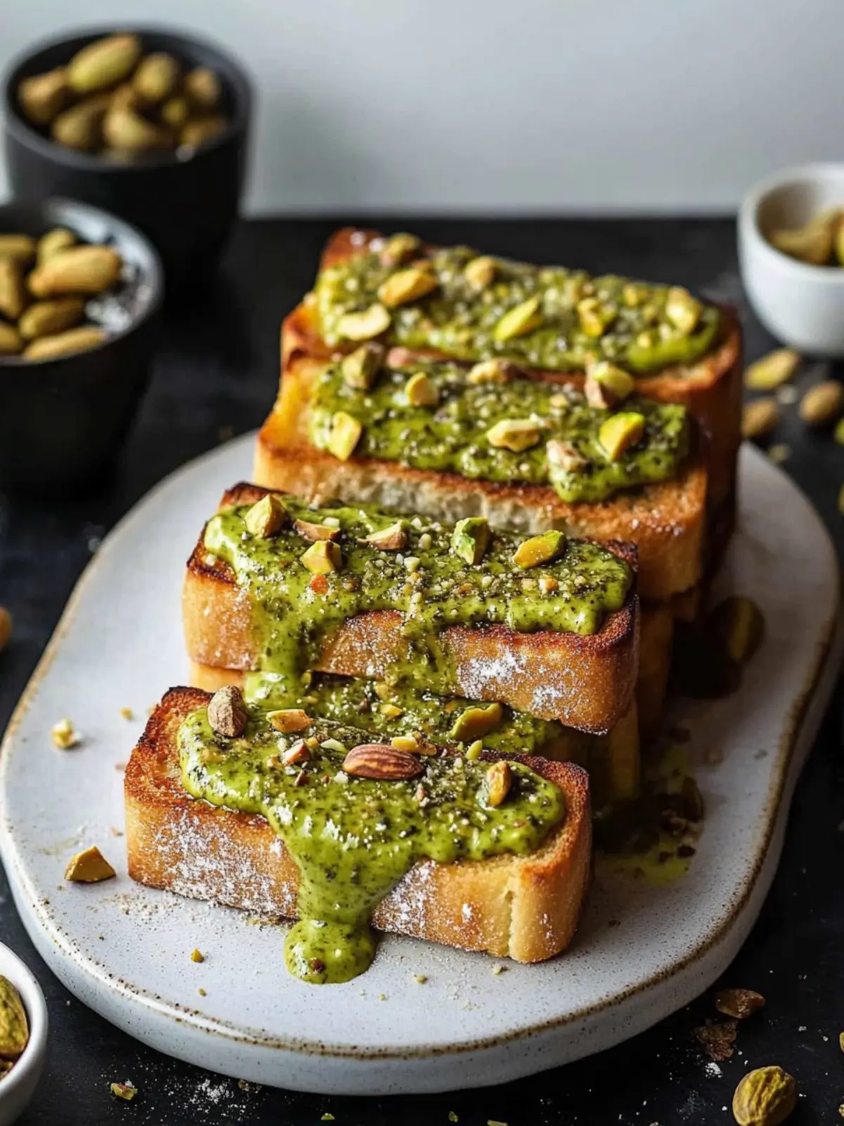 Pistazien Französisch Toast Sticks für ein dekadentes Frühstück 4 Pistazien Französisch Toast Sticks