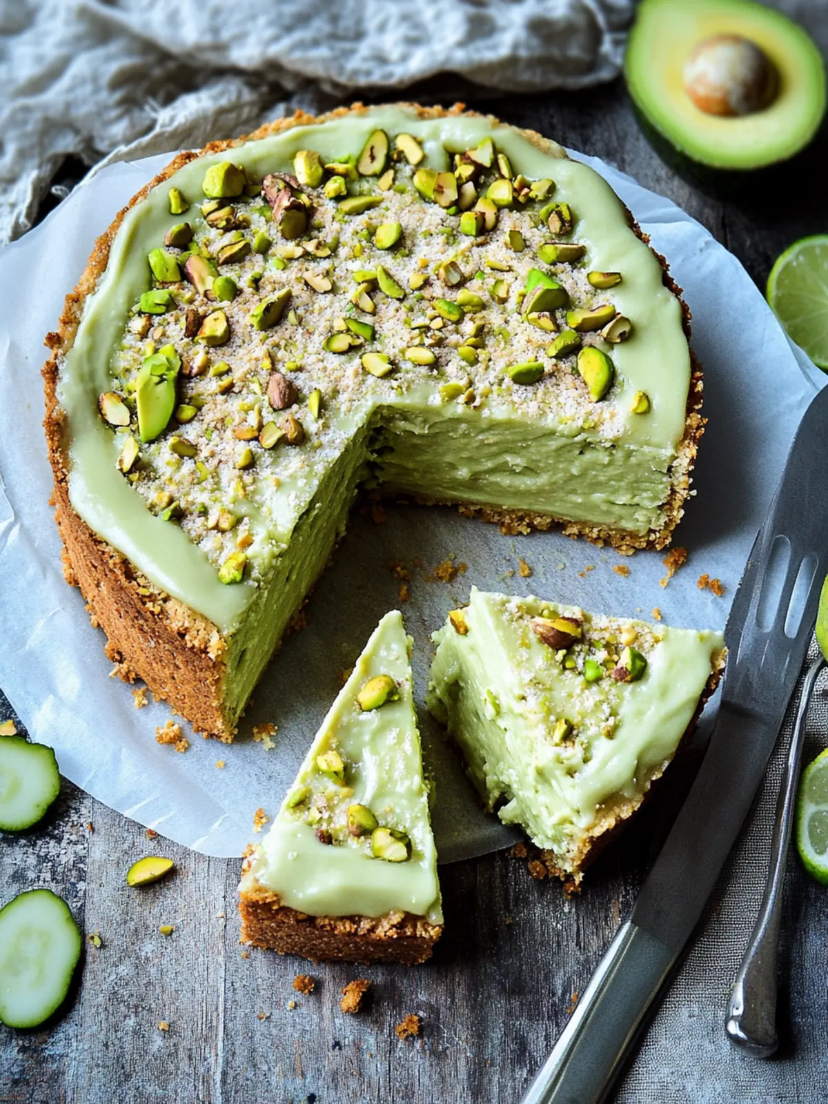 Avocadokuchen mit Limettenguss und Pistazien für fröhliche Gaumen 3 Avocadokuchen mit Limettenguss und Pistazien