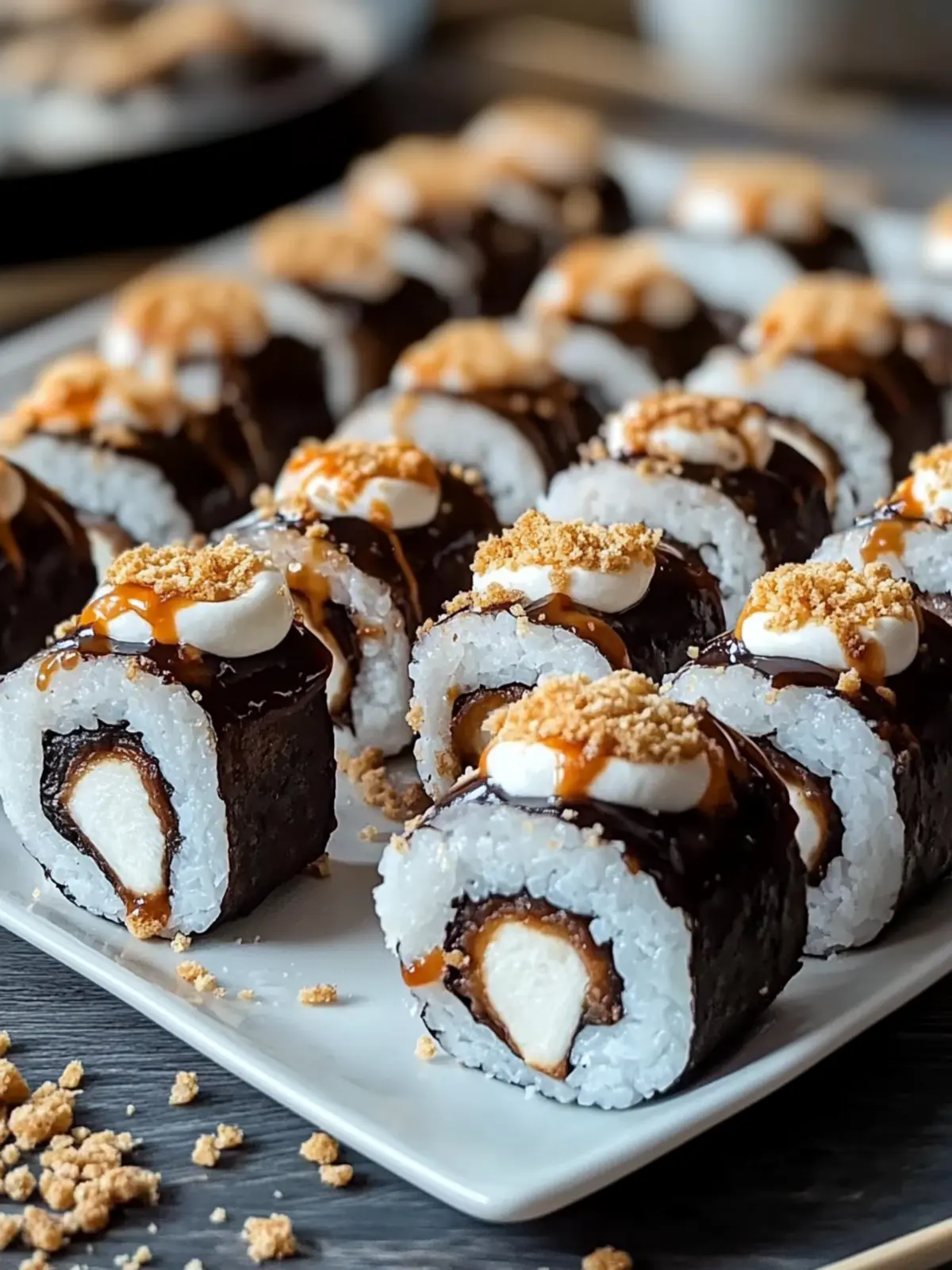 Süße S’mores Sushi Rollen: Einfache 3-Zutaten-Genuss! 2 S’mores Sushi Rollen