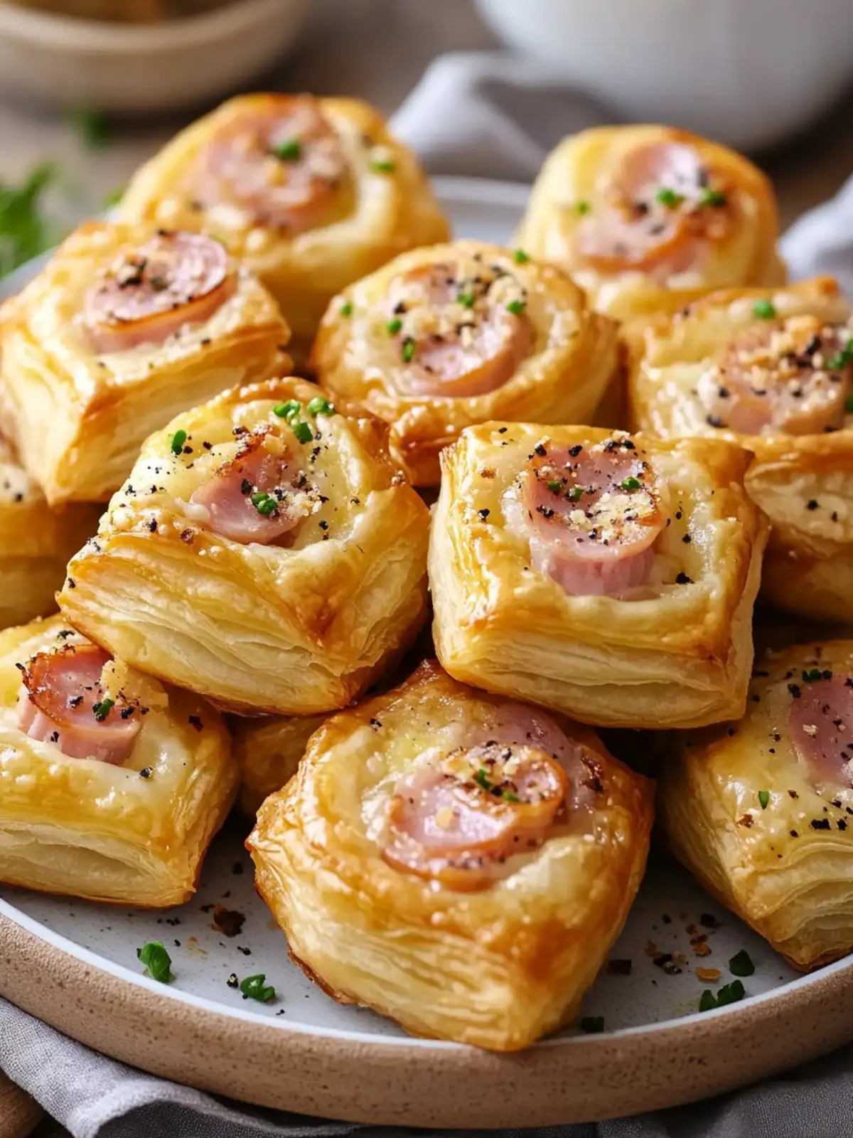 Krosse Schnelle Blätterteig Häppchen mit Schinken und Käse 5 Schnelle Blätterteig Häppchen mit Schinken und Käse