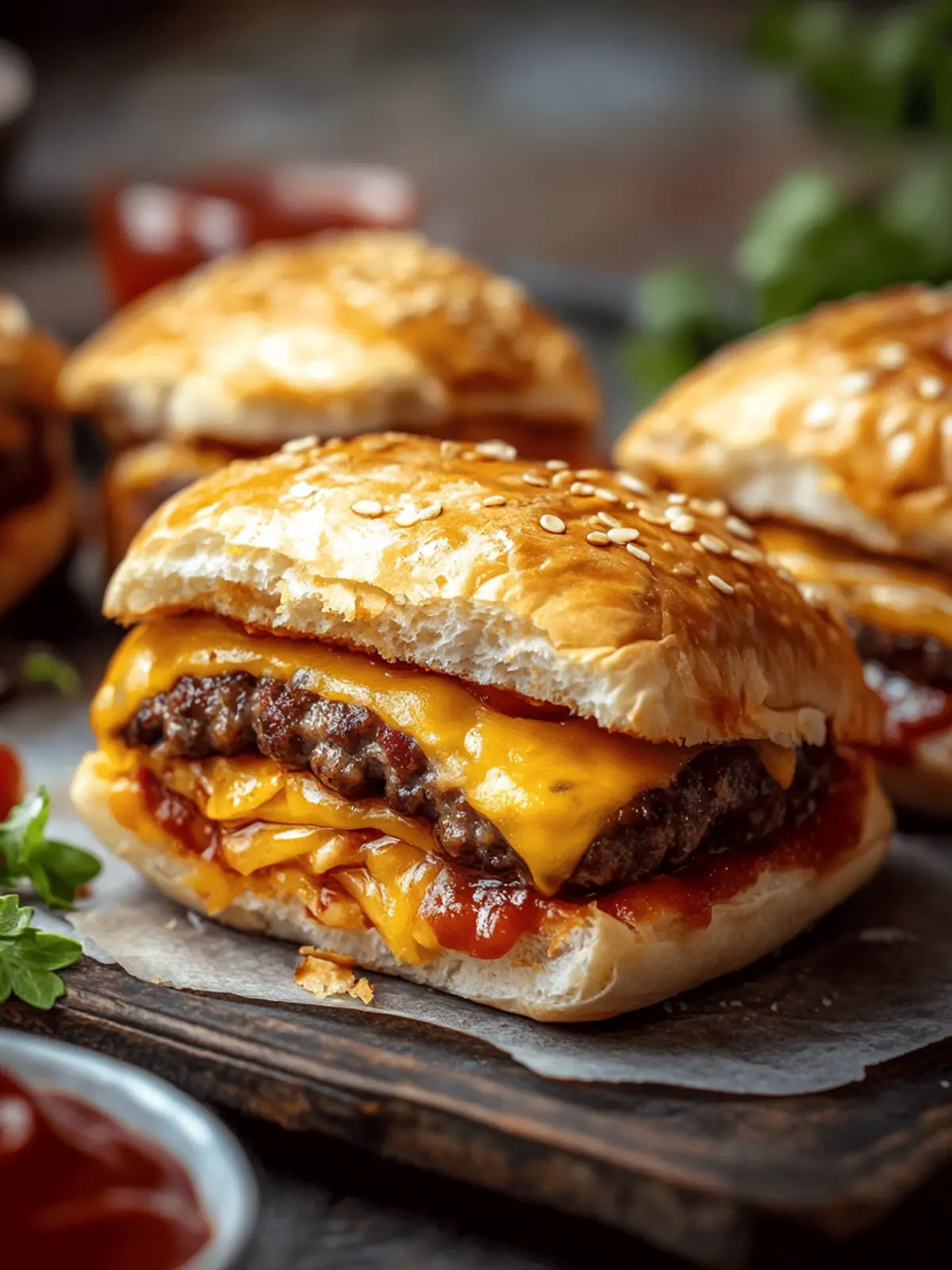 Cheeseburger-Blätterteigtaschen – Snackvergnügen für alle 3 Cheeseburger-Blätterteigtaschen