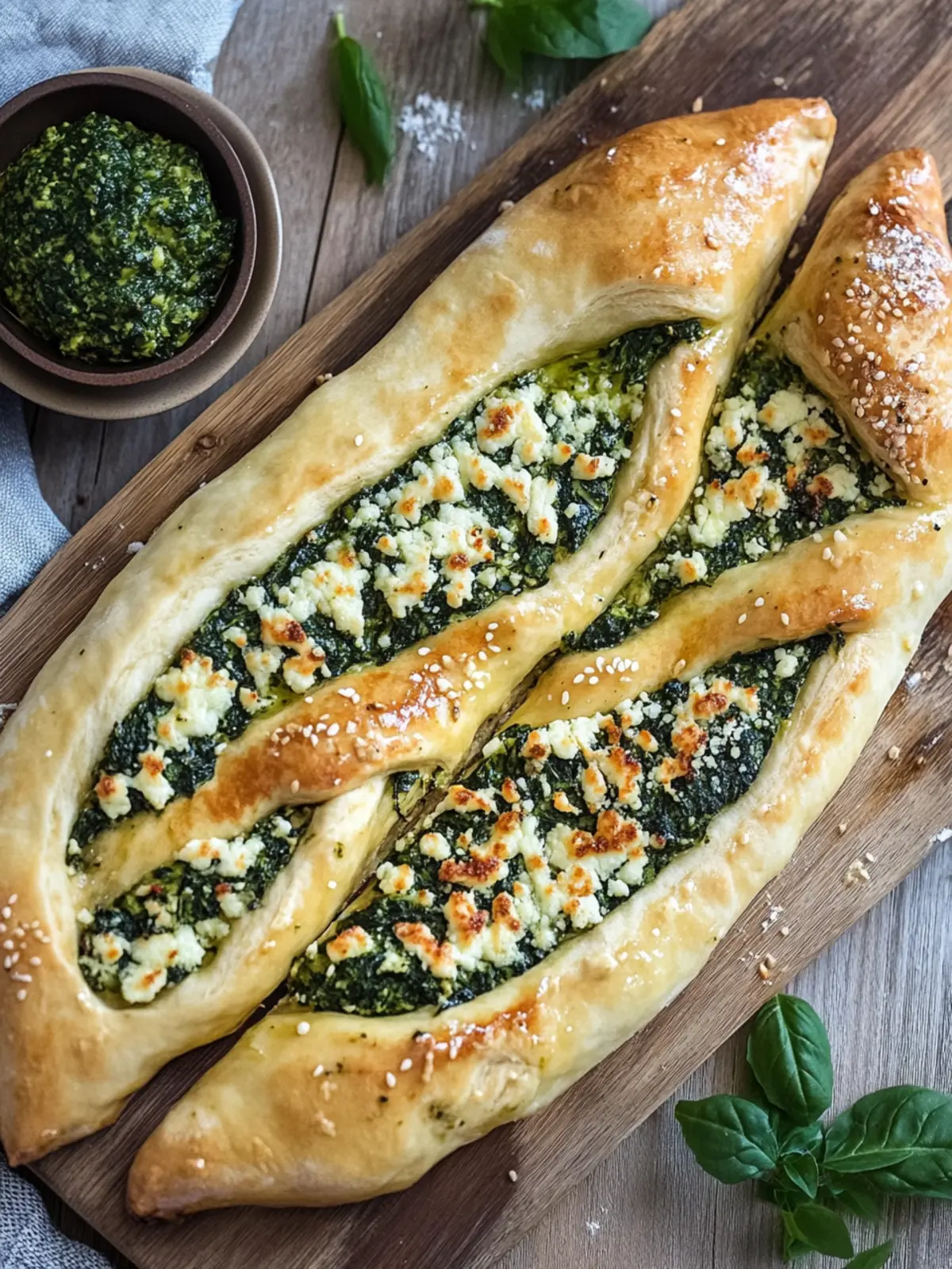 Köstliches Pide mit Käse-Spinat-Füllung für Genussmomente 3 Pide with cheese-spinach filling