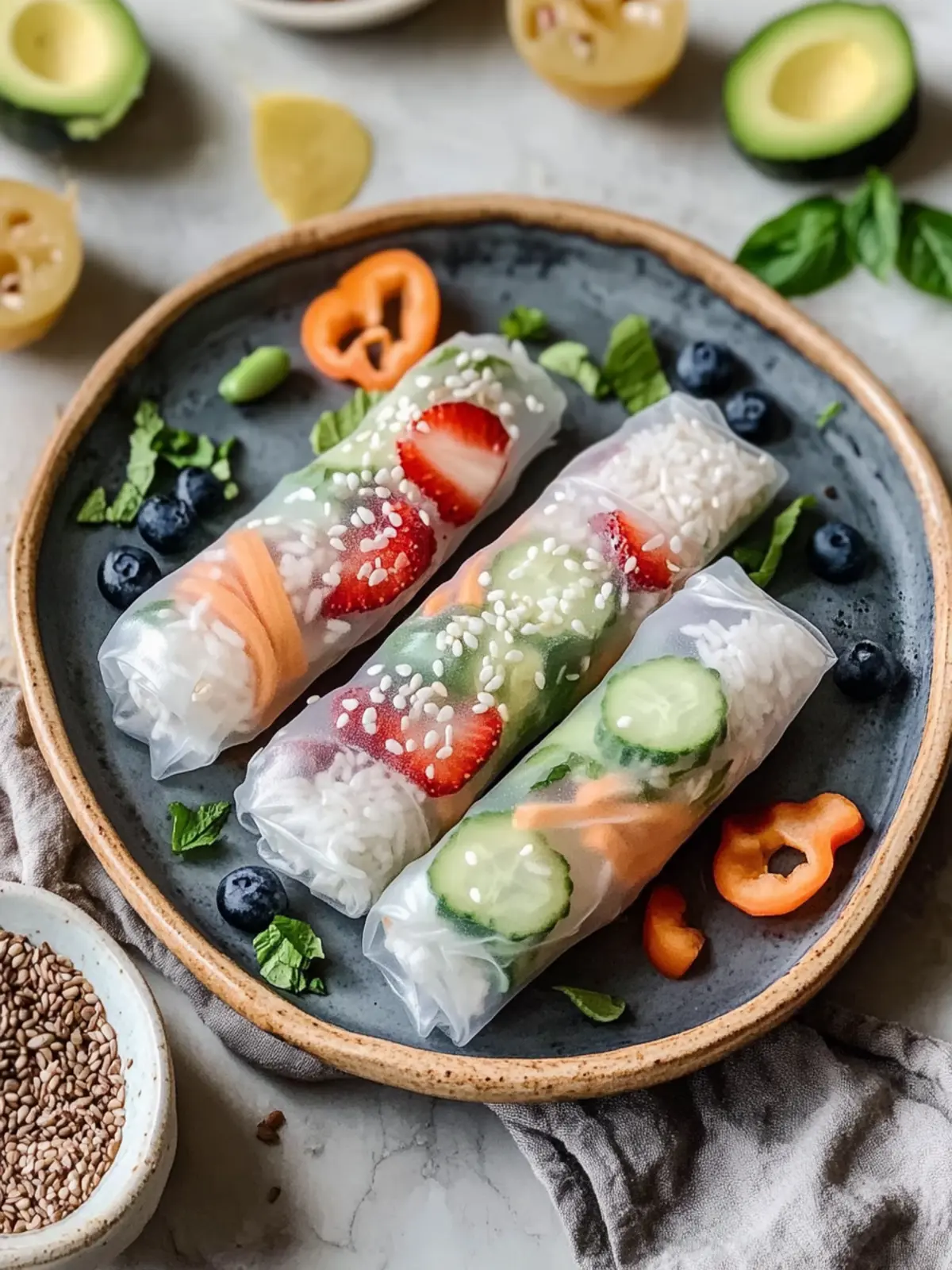Sweet Summer Rolls mit Kokosreis: Erfrischender Genuss für alle 5 Sweet summer rolls with coconut rice