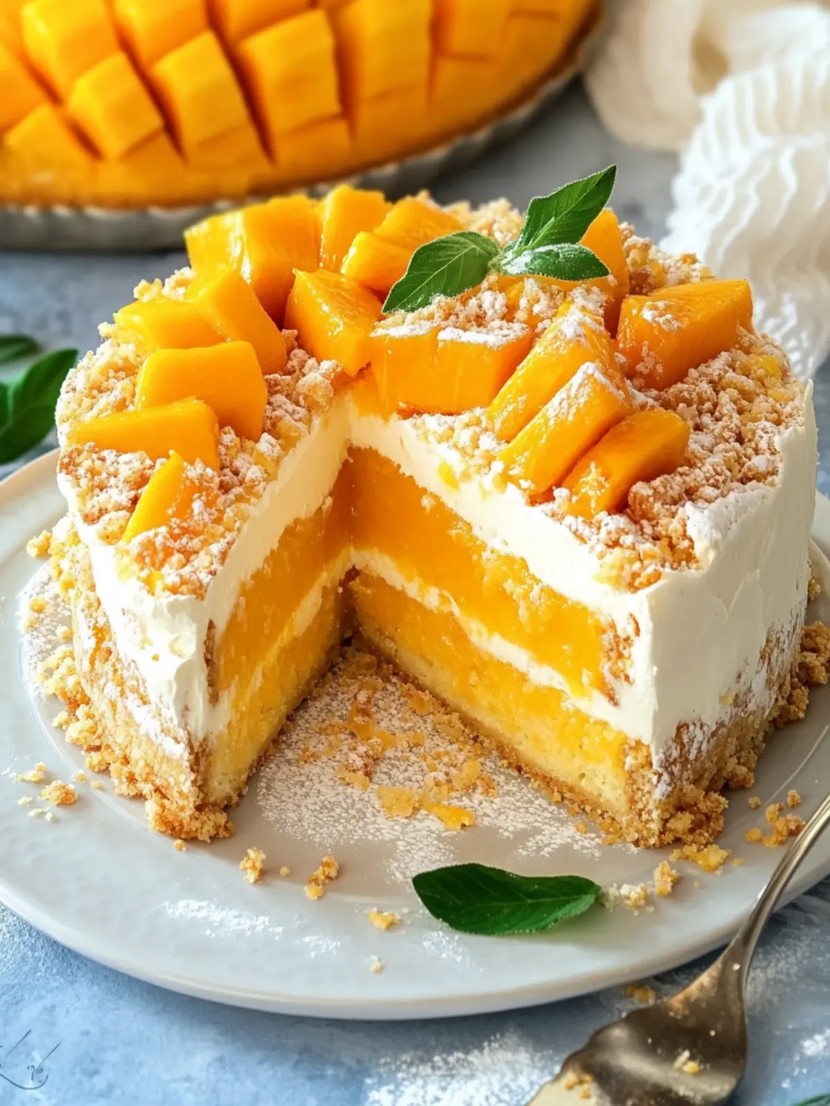 Veganer Mango-Kokos-Kuchen: Tropischer Genuss für jeden Anlass 2 Veganer Mango-Kokos-Kuchen