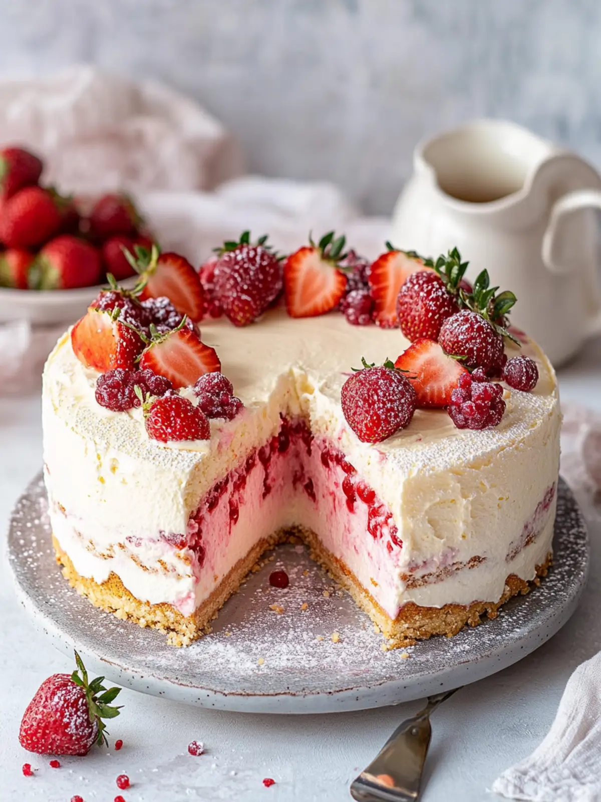 Erdbeer-Käsesahne-Torte mit Eierlikör – Himmlischer Genuss 2 Erdbeer-Käsesahne-Torte