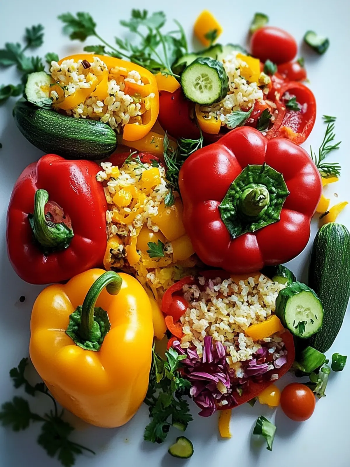 Vegetarische Gefüllte Paprika mit Reis – Bunt & Gesund Genießen 3 Vegetarische Gefüllte Paprika mit Reis