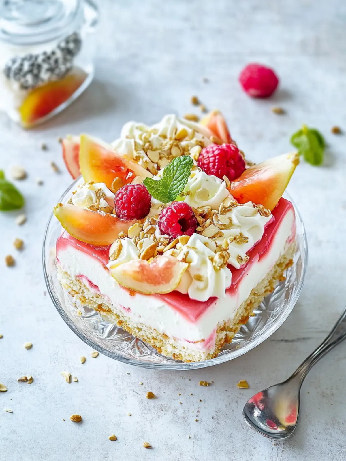 Erfrischende Rhabarber Quark Joghurt Schnitten für den Frühling 4 Rhabarber Quark Joghurt Schnitten