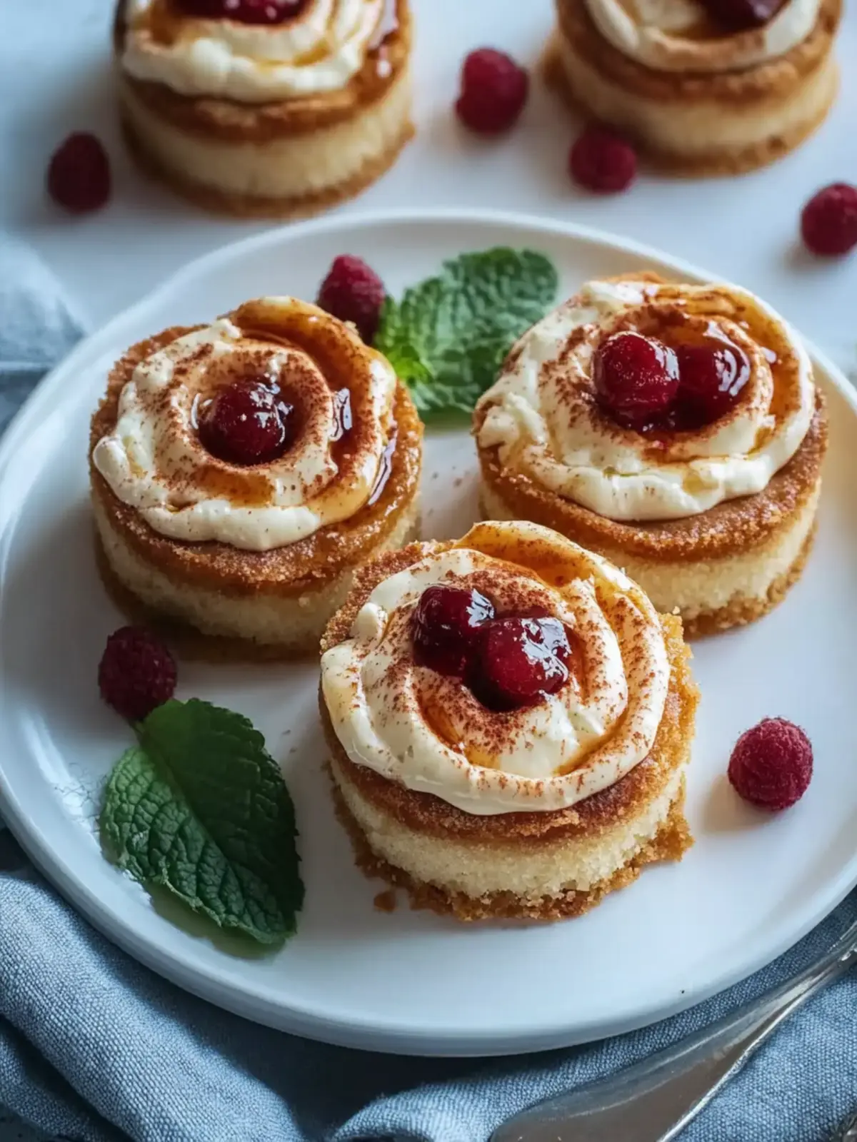 Mini-Zimtschnecken-Käsekuchen: Einfach unwiderstehliches Dessert 2 Mini-Zimtschnecken-Käsekuchen