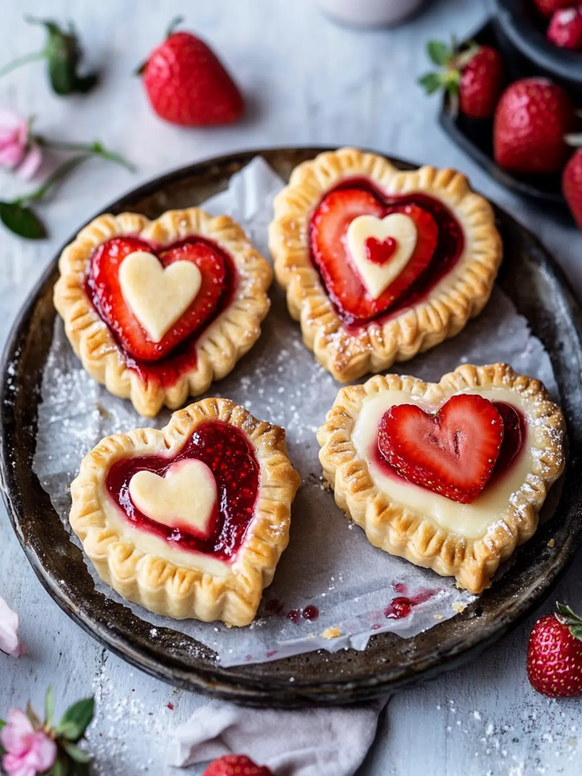 Einfache Erdbeer Cheesecake Hand Pasteten für den perfekten Muttertag 2 Einfache Erdbeer Cheesecake Hand Pasteten zum Muttertag
