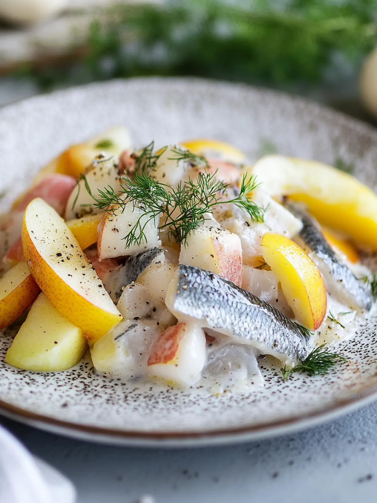 Heringensalat mit Apfel und Matjeshering – Ein frischer Genuss 2 Heringensalat mit Apfel und Matjeshering