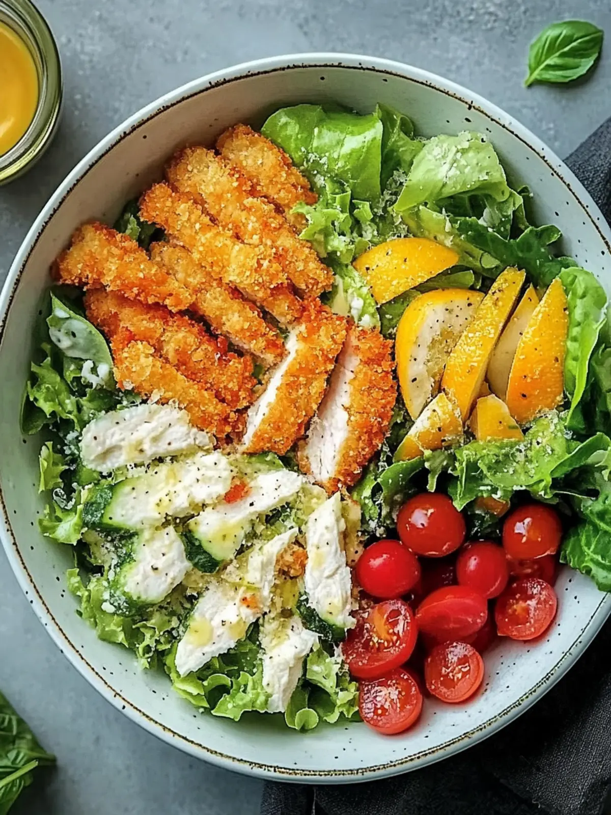 Crispy Caesar-Hähnchen-Bowl für gesunde Genussmomente 4 Caesar-Hähnchen-Bowl