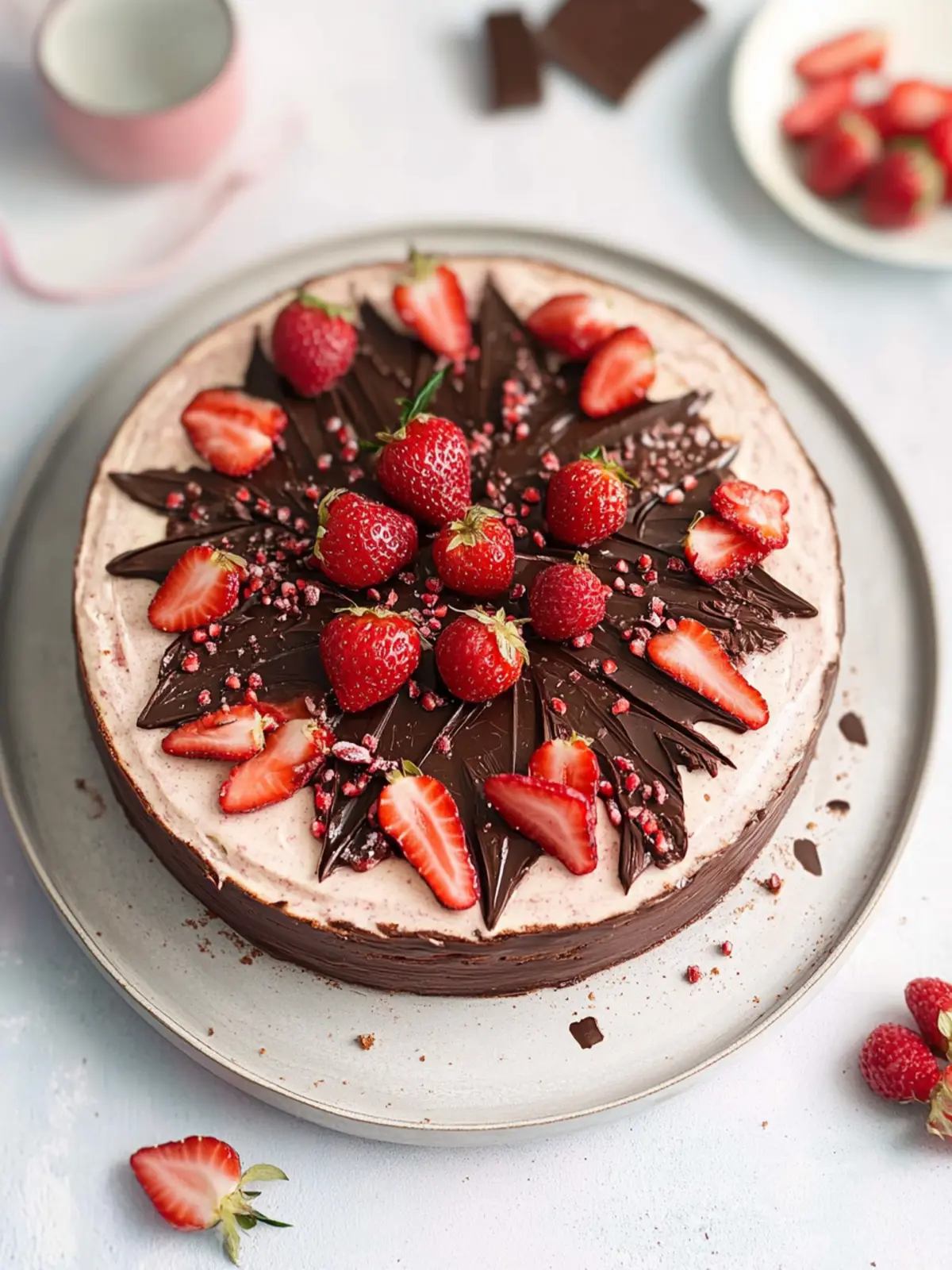 Yogurette-Torte mit Erdbeeren: Schoko-Cremetraum zum Feiern 4 Yogurette-Torte mit Erdbeeren, Schokolade und Mascarpone