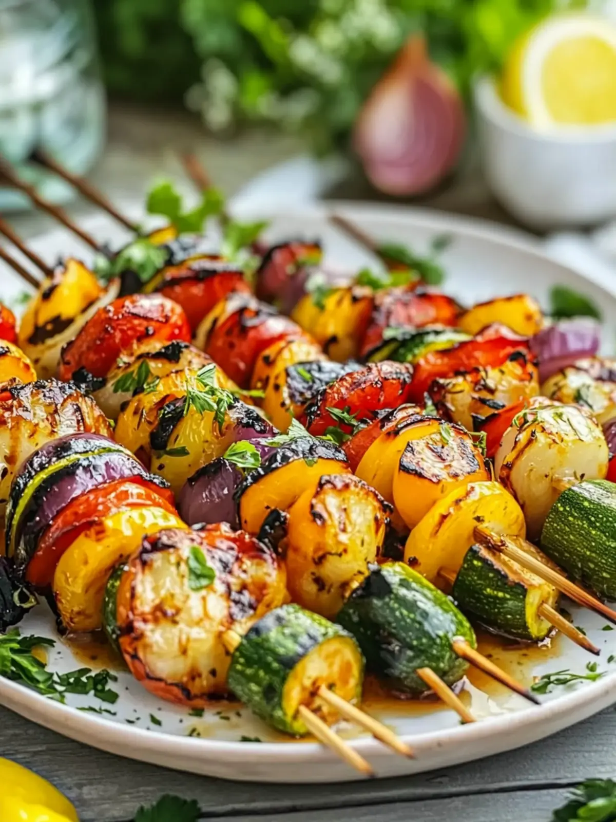 Gegrillte Gemüsespieße mit Kräuter-Marinade Rezept für Sommergenuss 2 Gegrillte Gemüsespieße mit Kräuter-Marinade Rezept