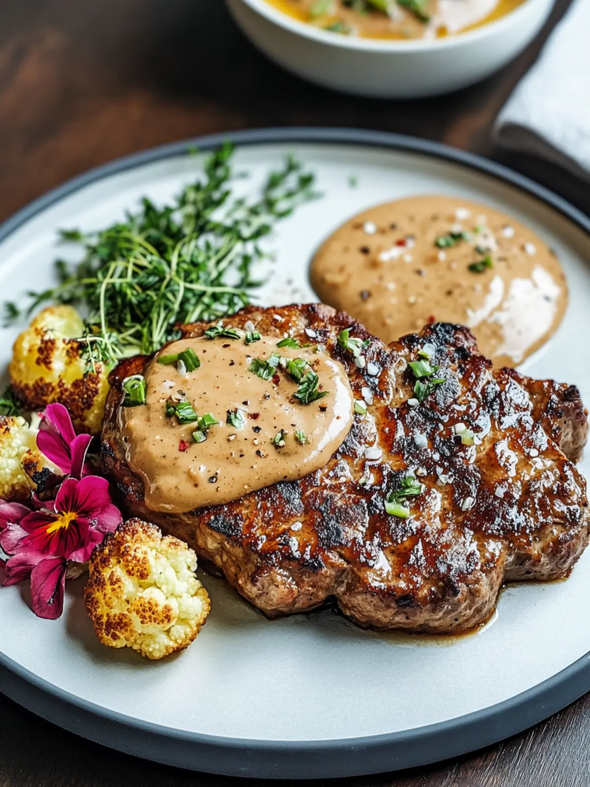 Blumenkohlsteak mit Pfefferrahmsauce – Gesund & Lecker! 5 Blumenkohlsteak mit Pfefferrahmsauce