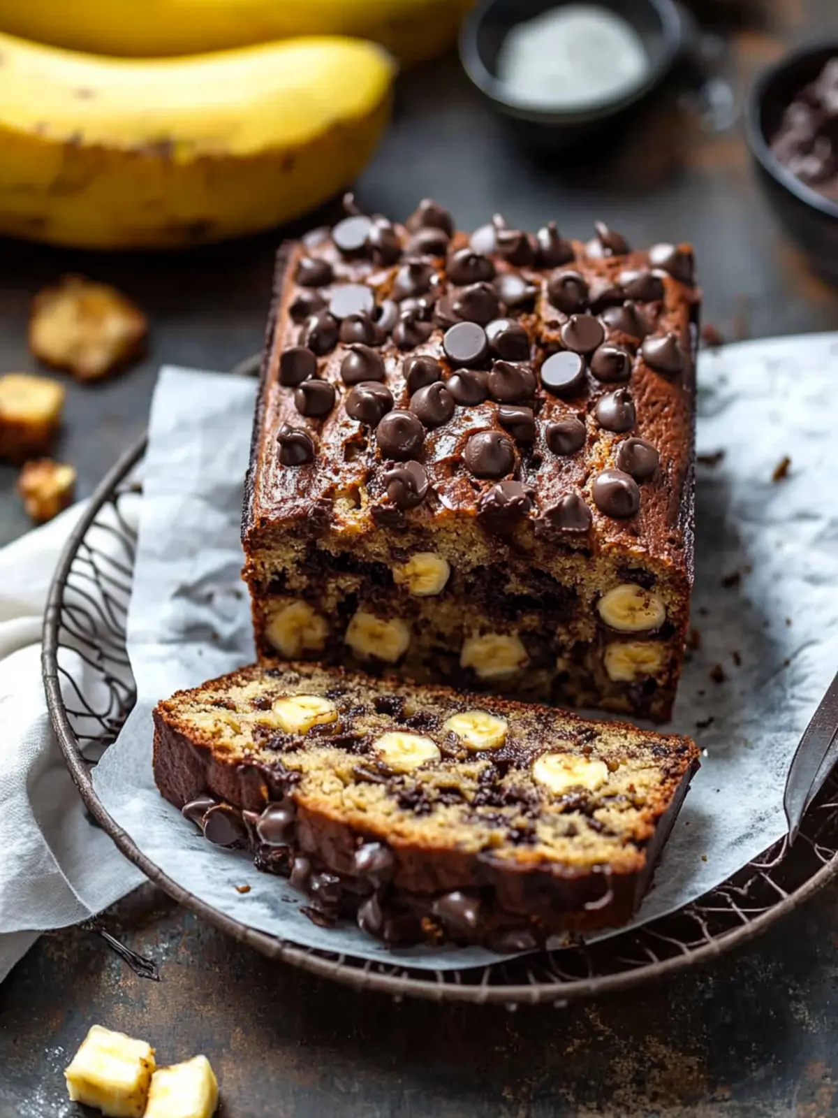 Super feuchtes Schokoladenstückchen-Bananenbrot für jeden Tag 4 Super feuchtes Schokoladenstückchen-Bananenbrot