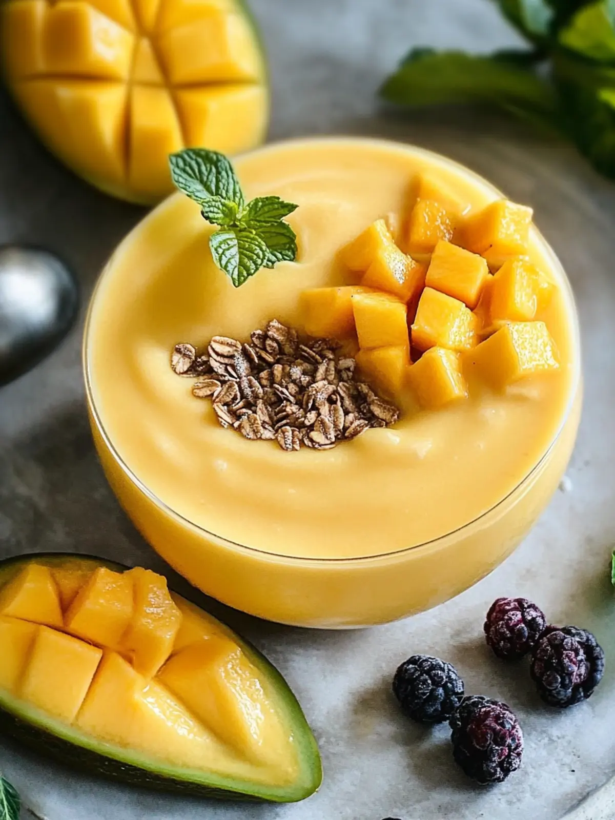 Erfrischende Mango-Smoothie-Schüssel für den perfekten Start 5 Mango-Smoothie-Schüssel