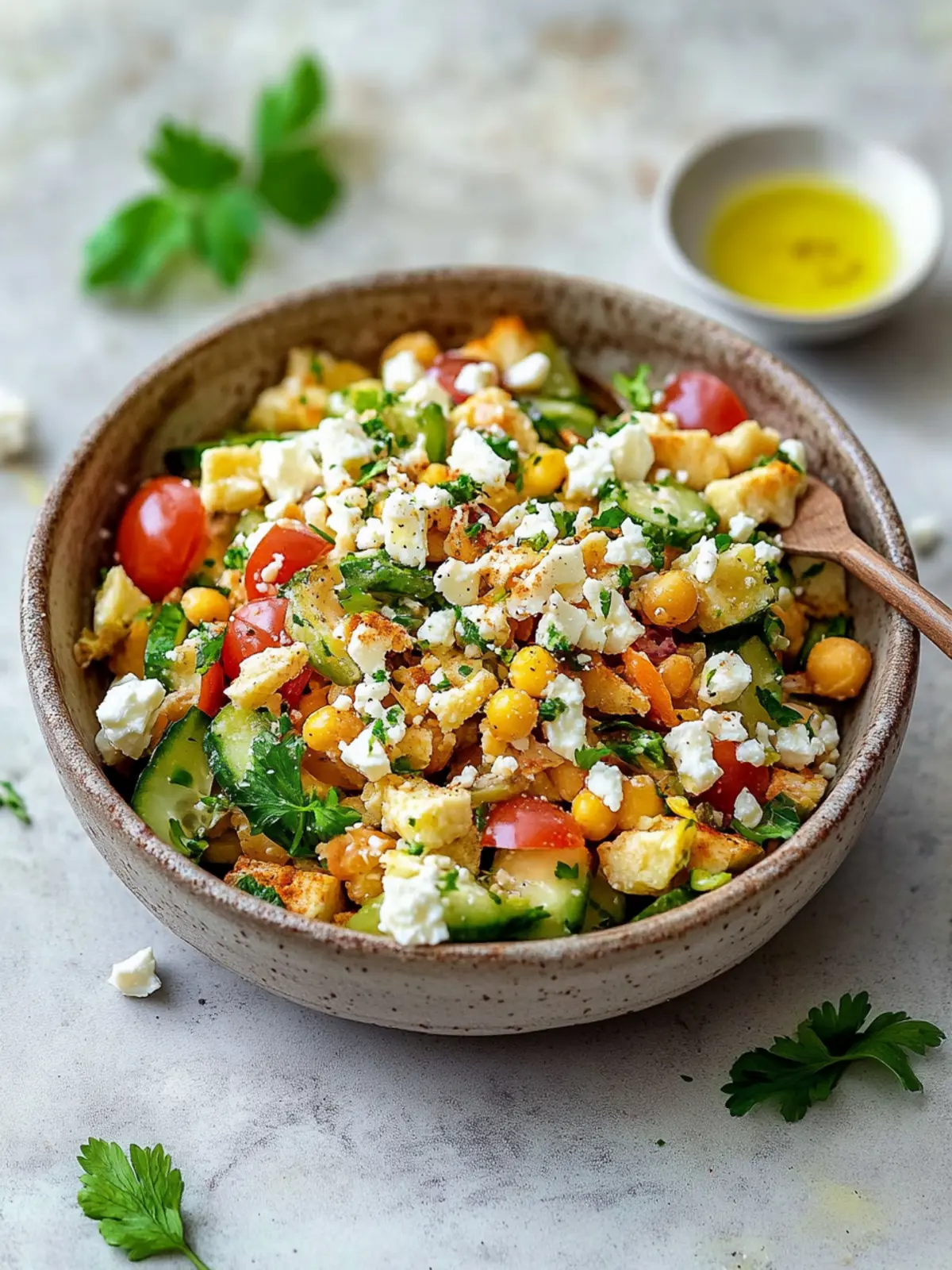 Frischer Kichererbsensalat mit Feta in nur 10 Minuten 3 Kichererbsensalat mit Feta