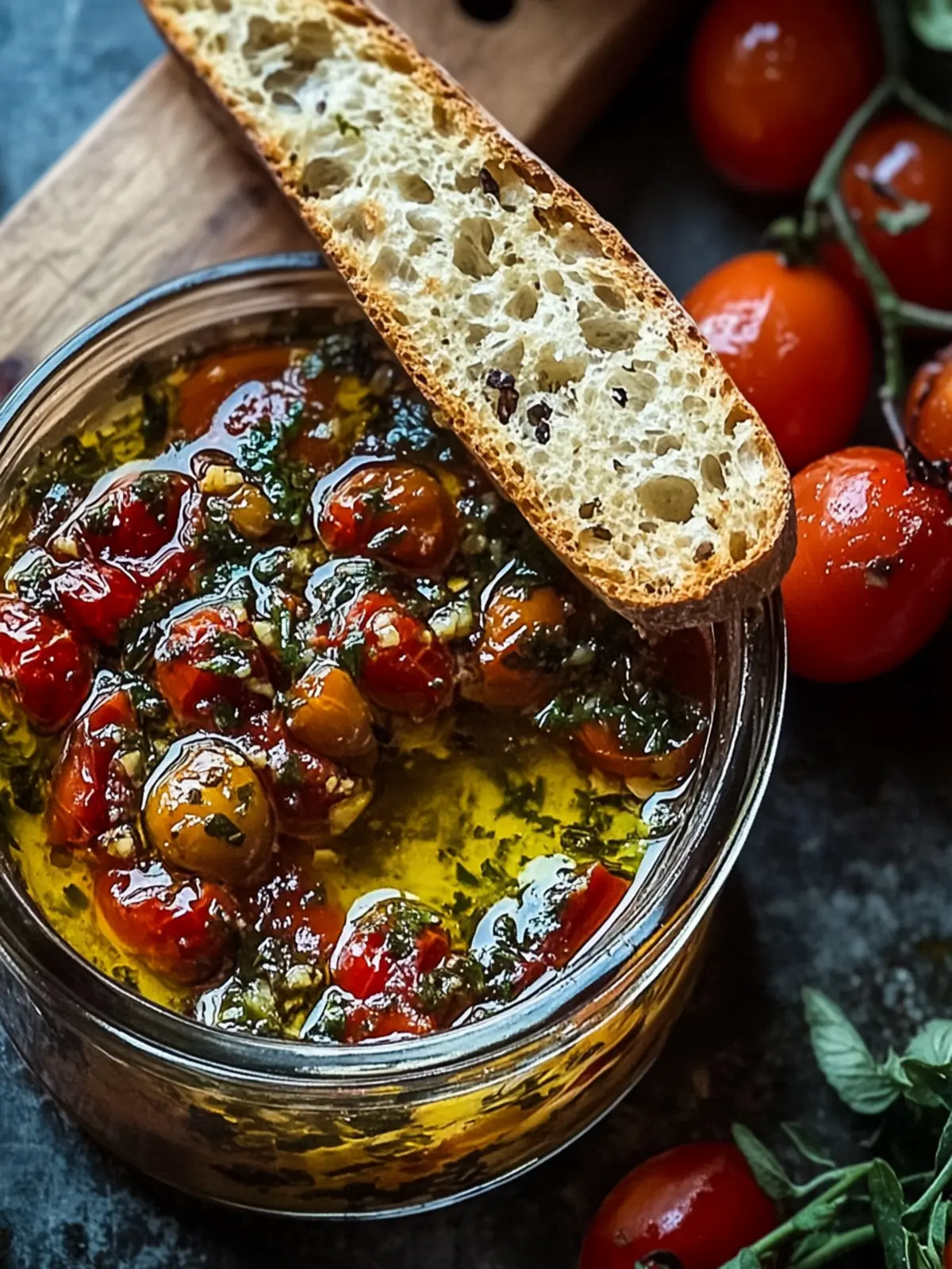 Sonnengetrocknete Tomaten Olivenöl Brot Dip Rezept für Feinschmecker 3 Sonnengetrocknete Tomaten Olivenöl Brot Dip Rezept