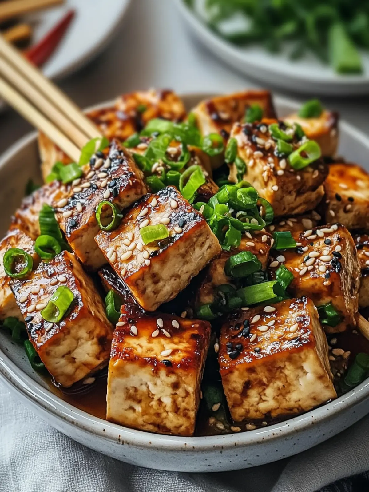 Knoblauch-Soja-Glasierte Tofu-Spieße für dein Grillvergnügen 3 Knoblauch-Soja-Glasierte Tofu-Spieße