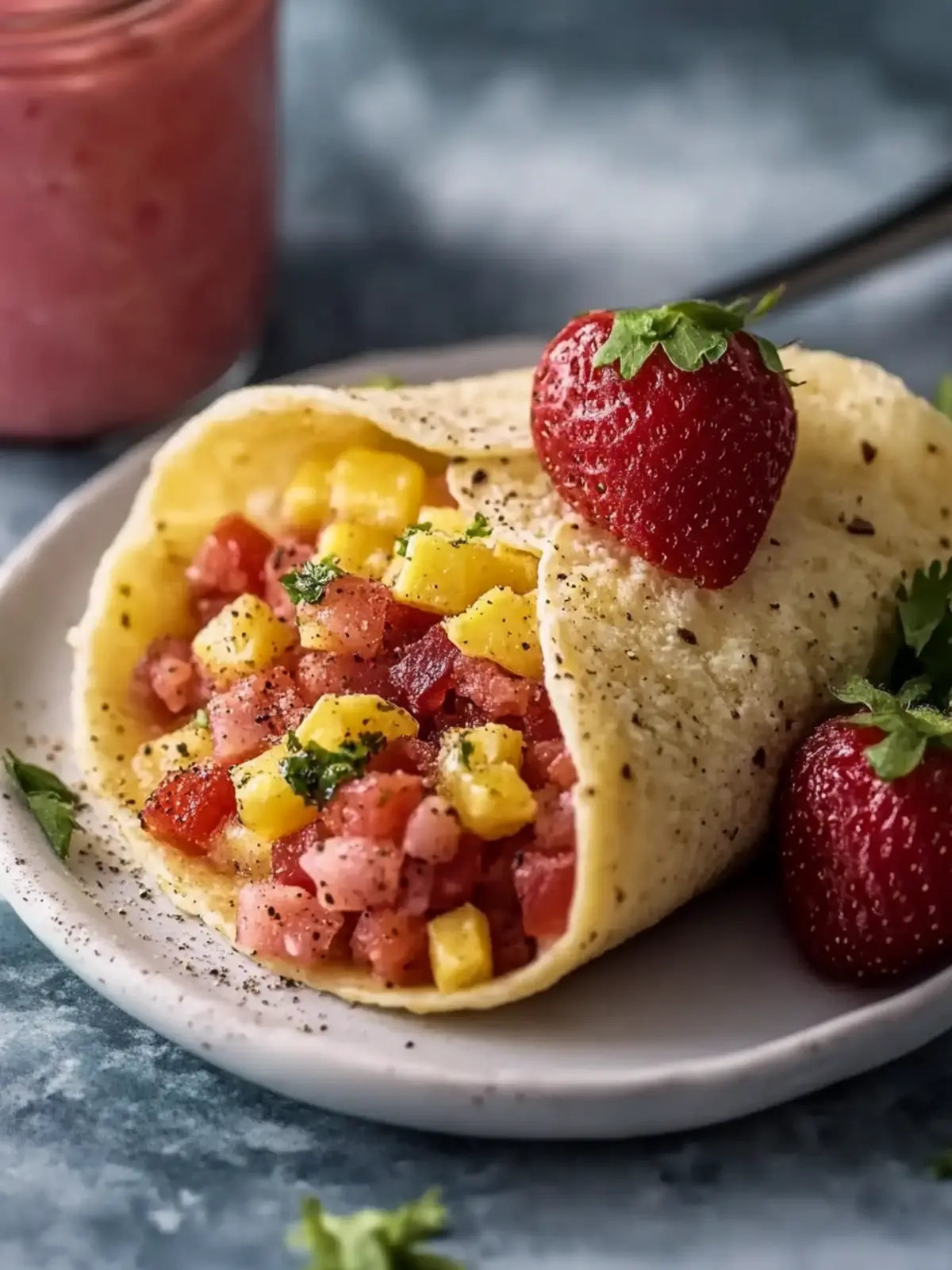 Leckere gebackene Frühstückstacos