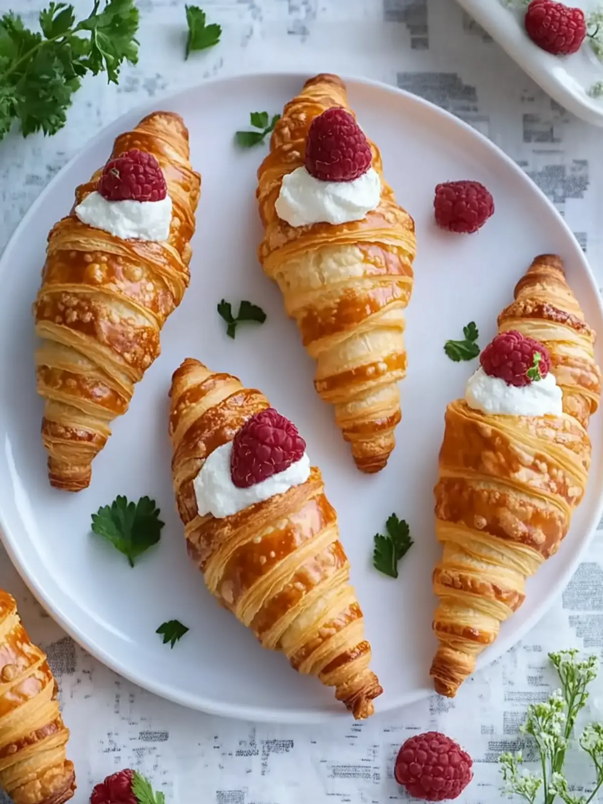 Karottenförmige Croissant-Konus mit cremigem Ziegenkäse 2 Karottenförmiger Croissant-Konus